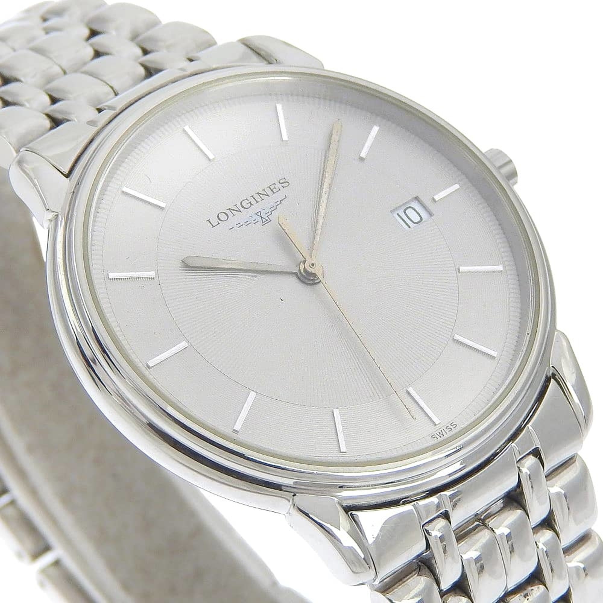 Longines Grand Classic L4.677.4 roestvrijstalen quartz-horloge met analoge wijzerplaat en grijze wijzerplaat – dames