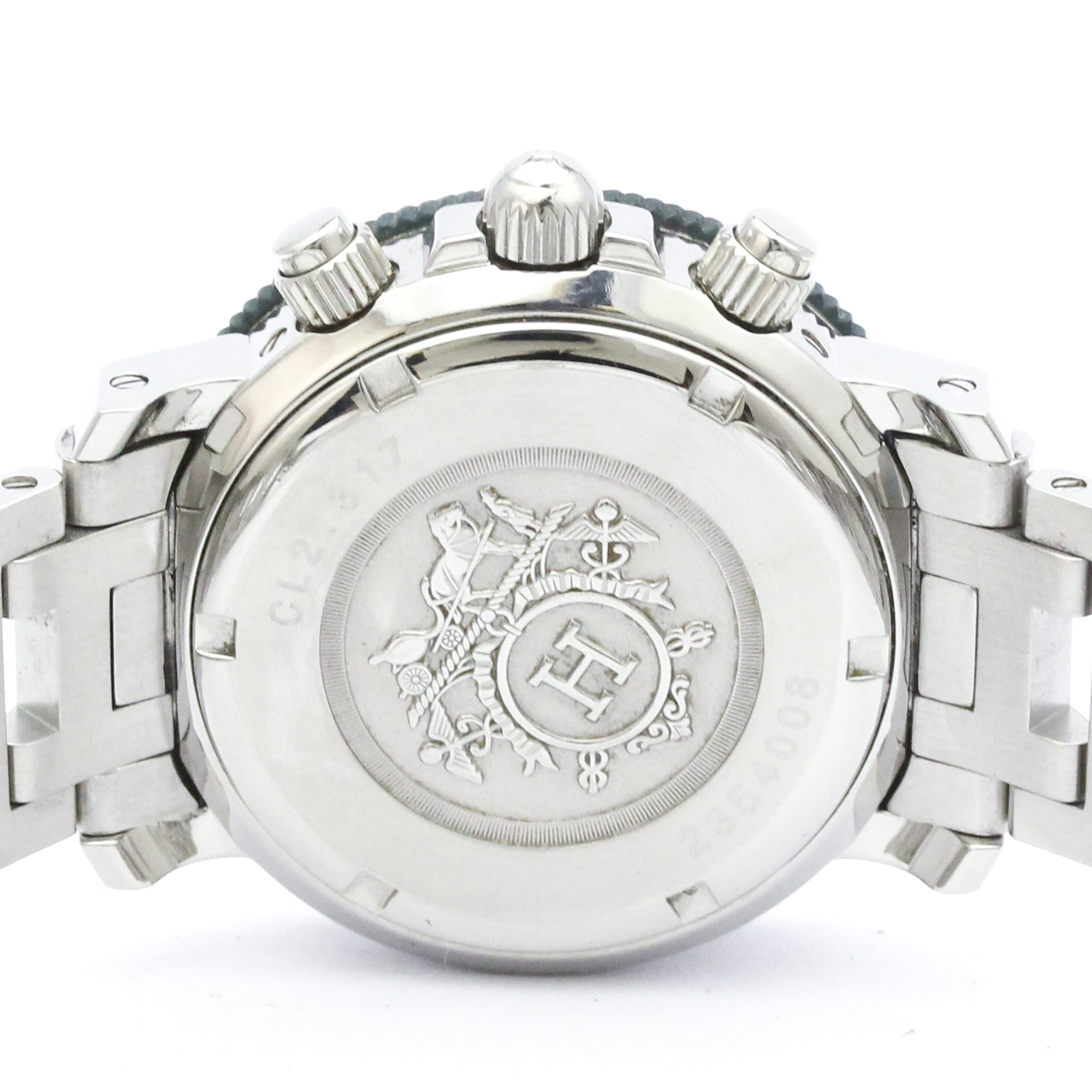 HERMES Clipper Diver Chronograph Quartz Ladies Watch CL2.317 Polished