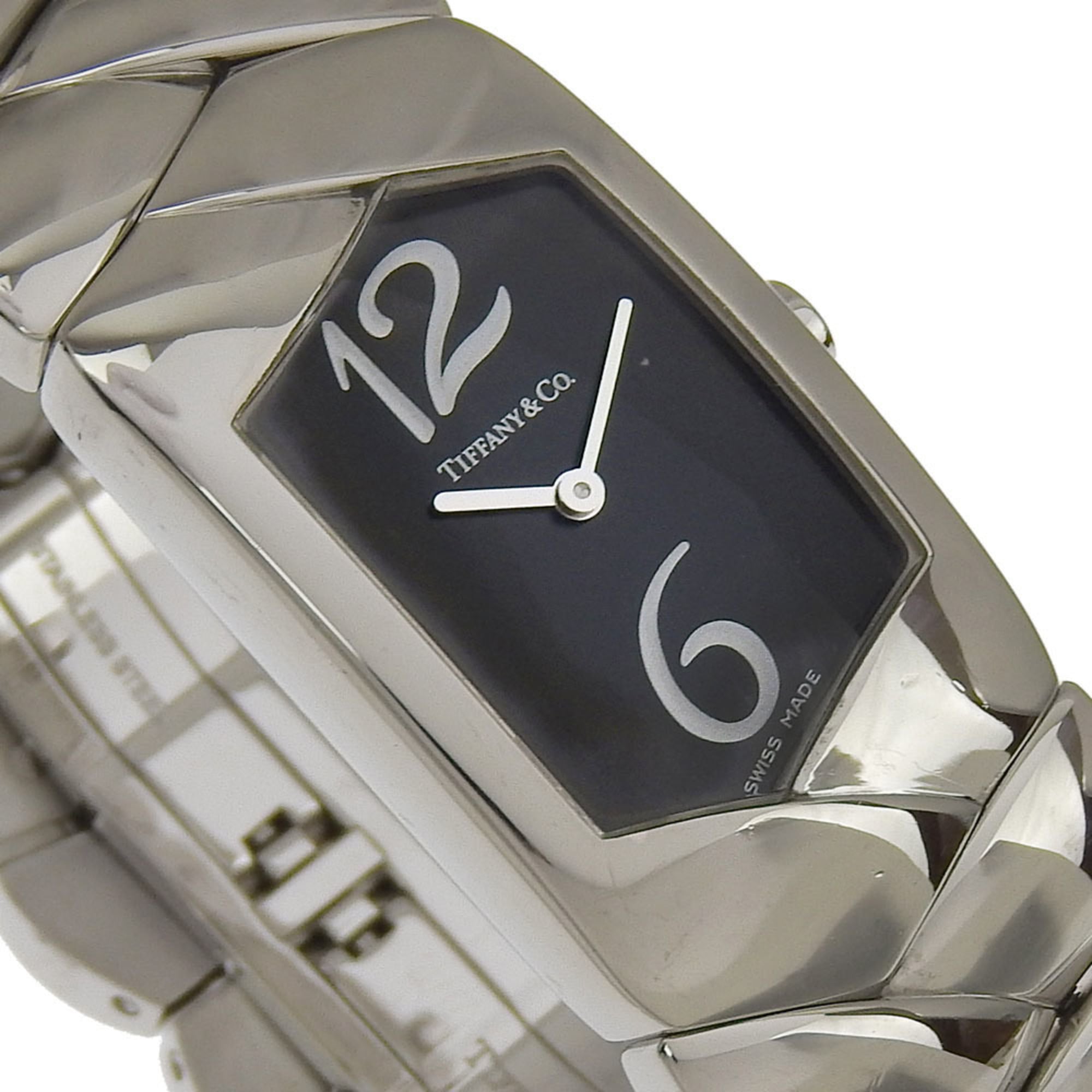Tiffany & Co. Tisolo-dameshorloge Z6301.10, roestvrij staal, quartz, analoge wijzerplaat, zwarte wijzerplaat