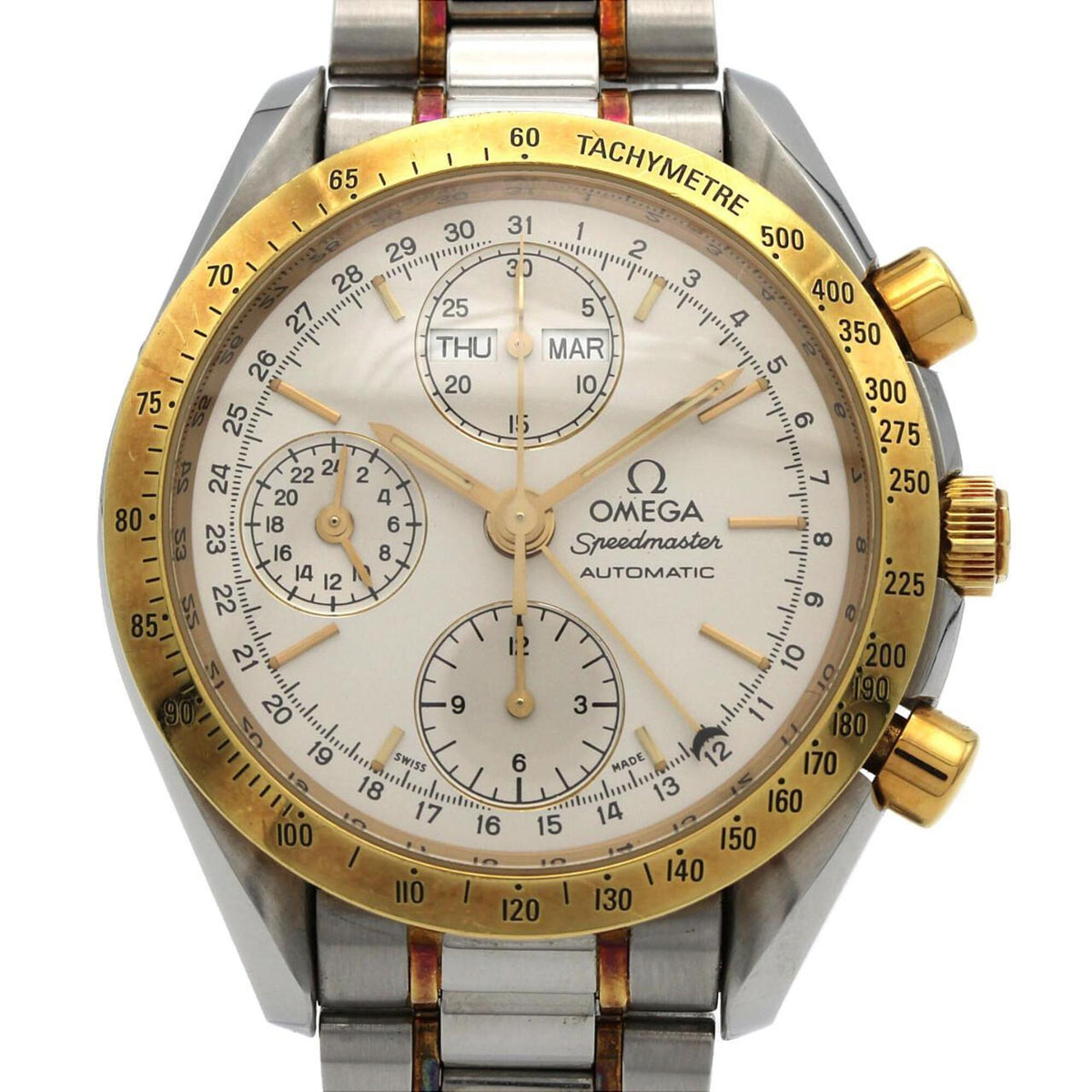 Montre Omega Speedmaster Day-Date 3321.3 cadran argenté 39mm