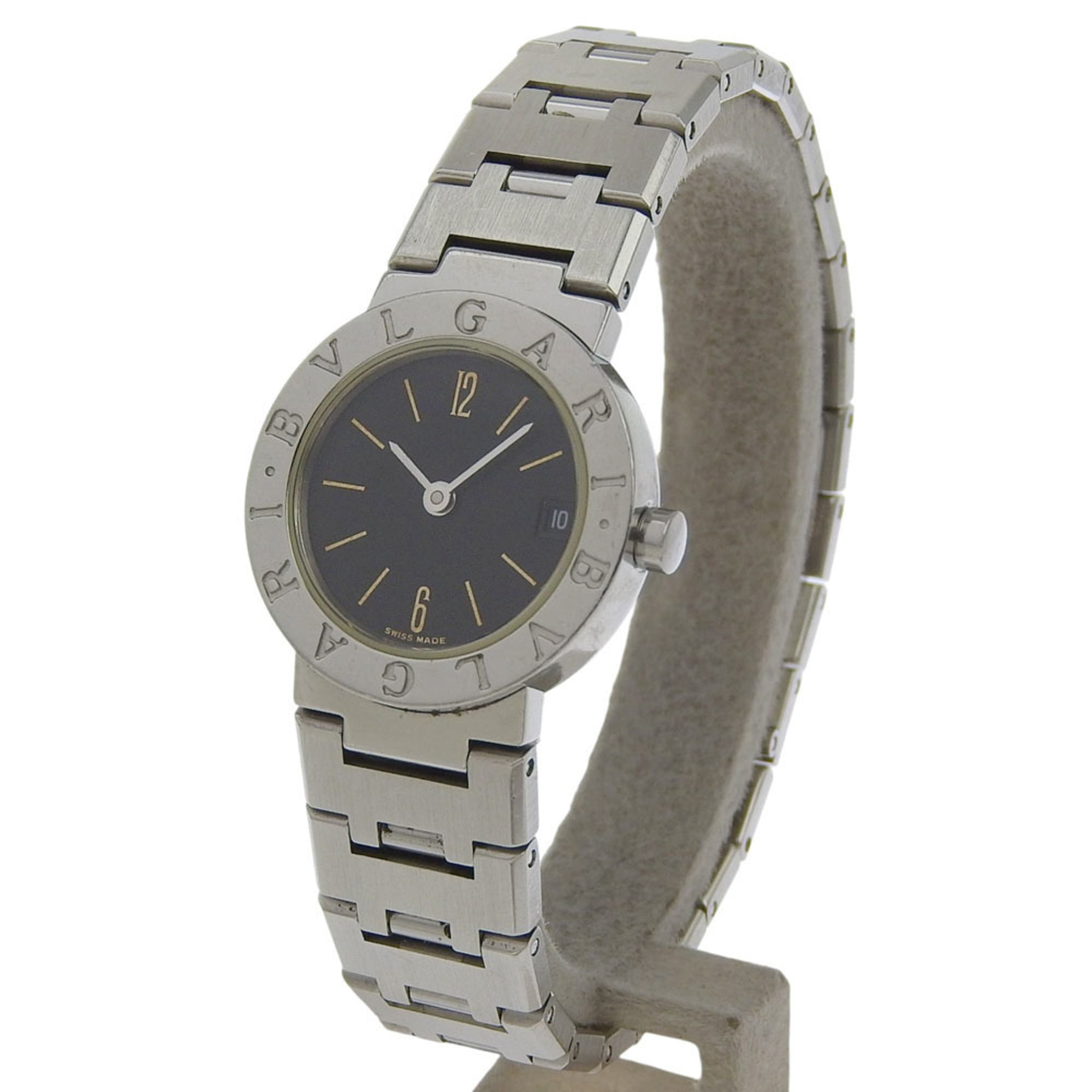 BVLGARI Bzero1 Watch, BZero1 BB23SS, Stainless Steel, Quartz Movement, Analog Display, Black Dial, Women's