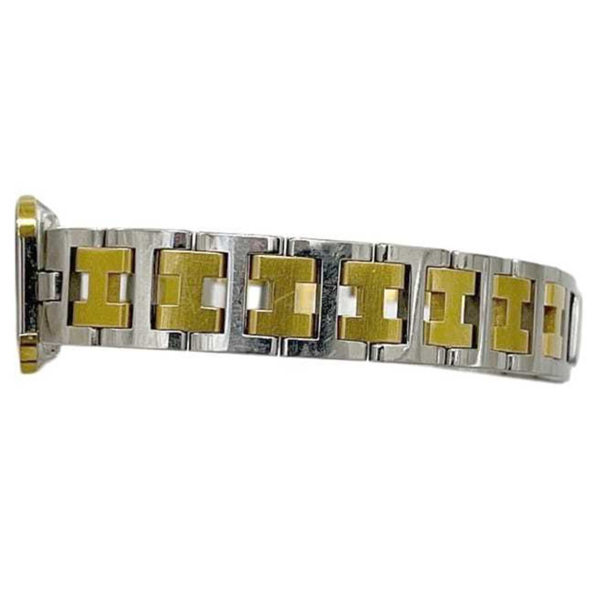 Montre Hermès, modèle Croisière, Blanc, Argent, Or, référence CR1.240, à piles, en acier inoxydable, mouvement Quartz.
