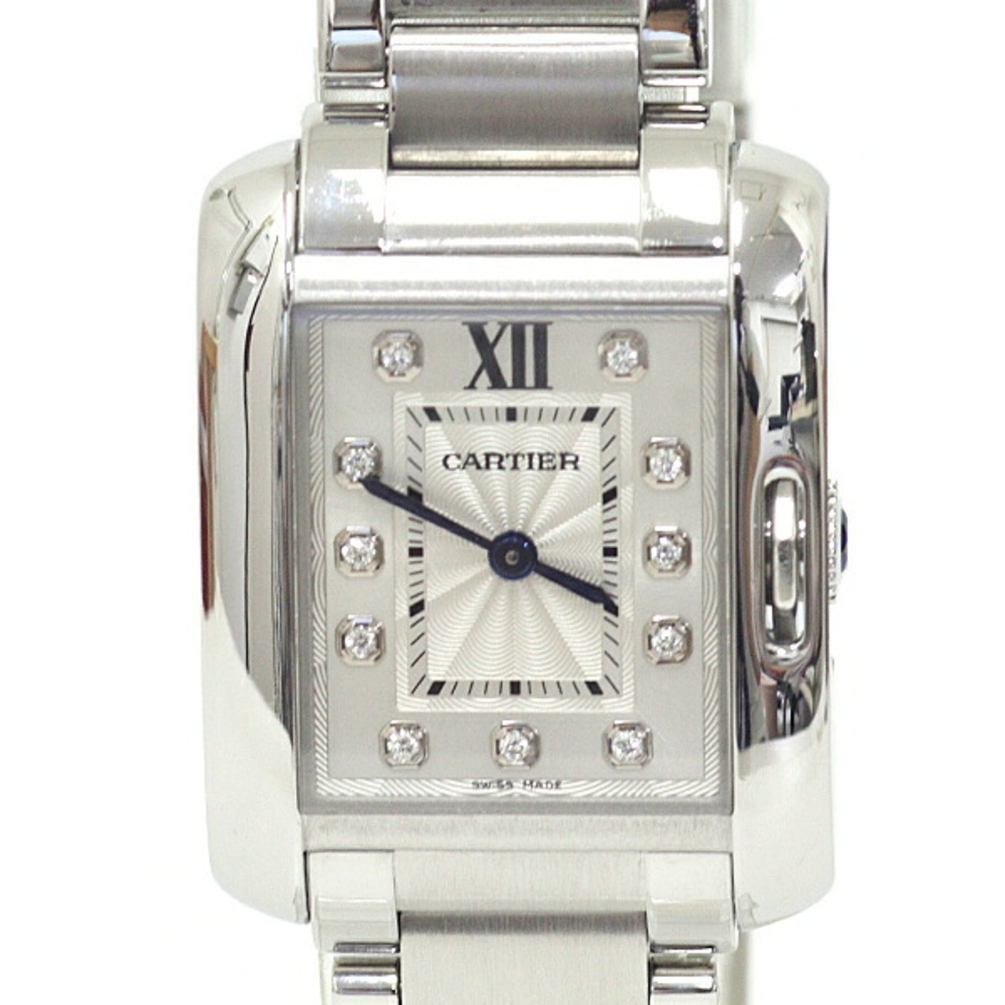 Cartier Tank Anglaise W4TA0003 Silver Dial 22mm Watch