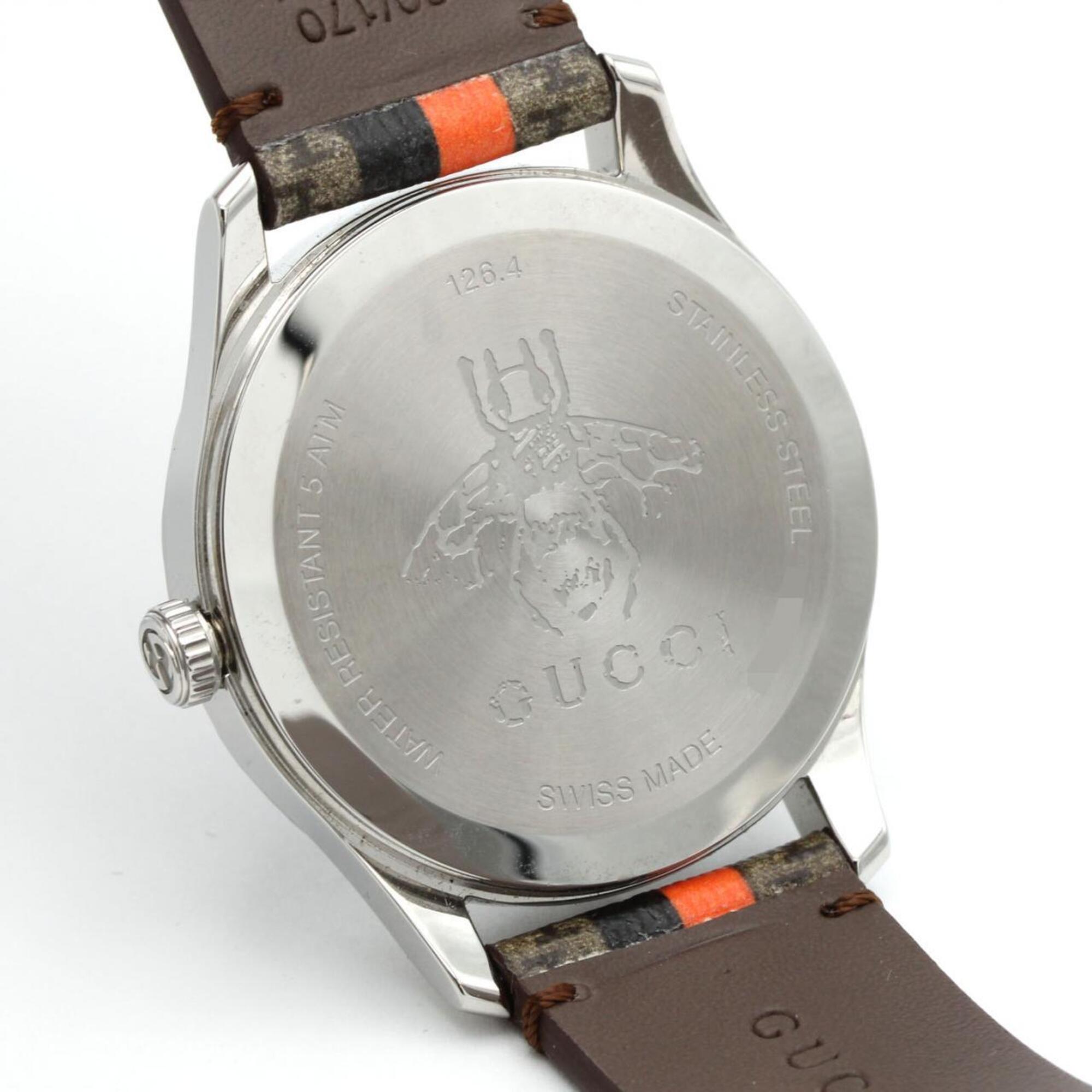 Gucci G-Timeless 126.4 YA1264186 roestvrijstalen quartzhorloge