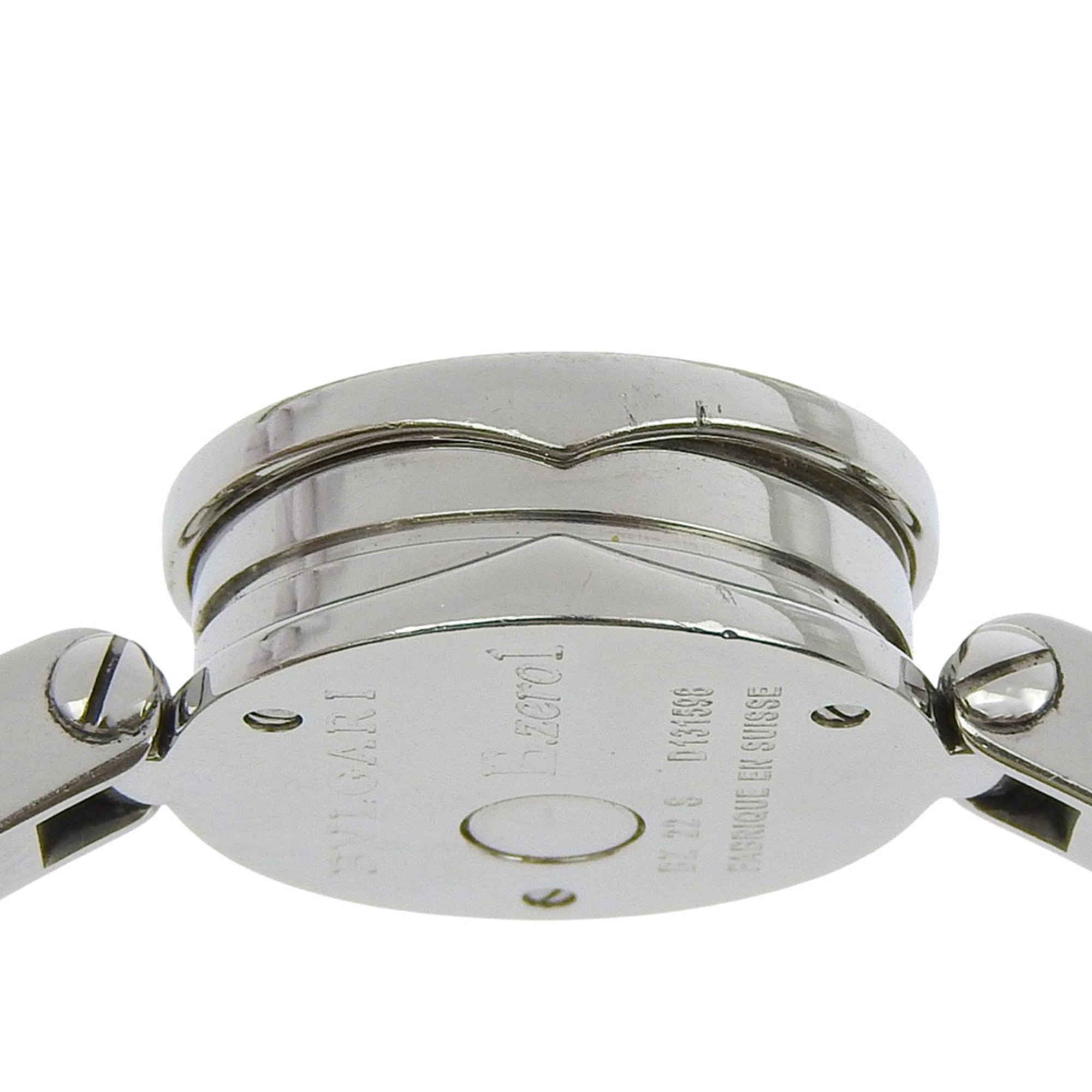 BVLGARI Bzero1-horloge, BZ22SS, roestvrij staal, kwarts uurwerk, analoge wijzerplaat, zwarte wijzerplaat, damesmodel