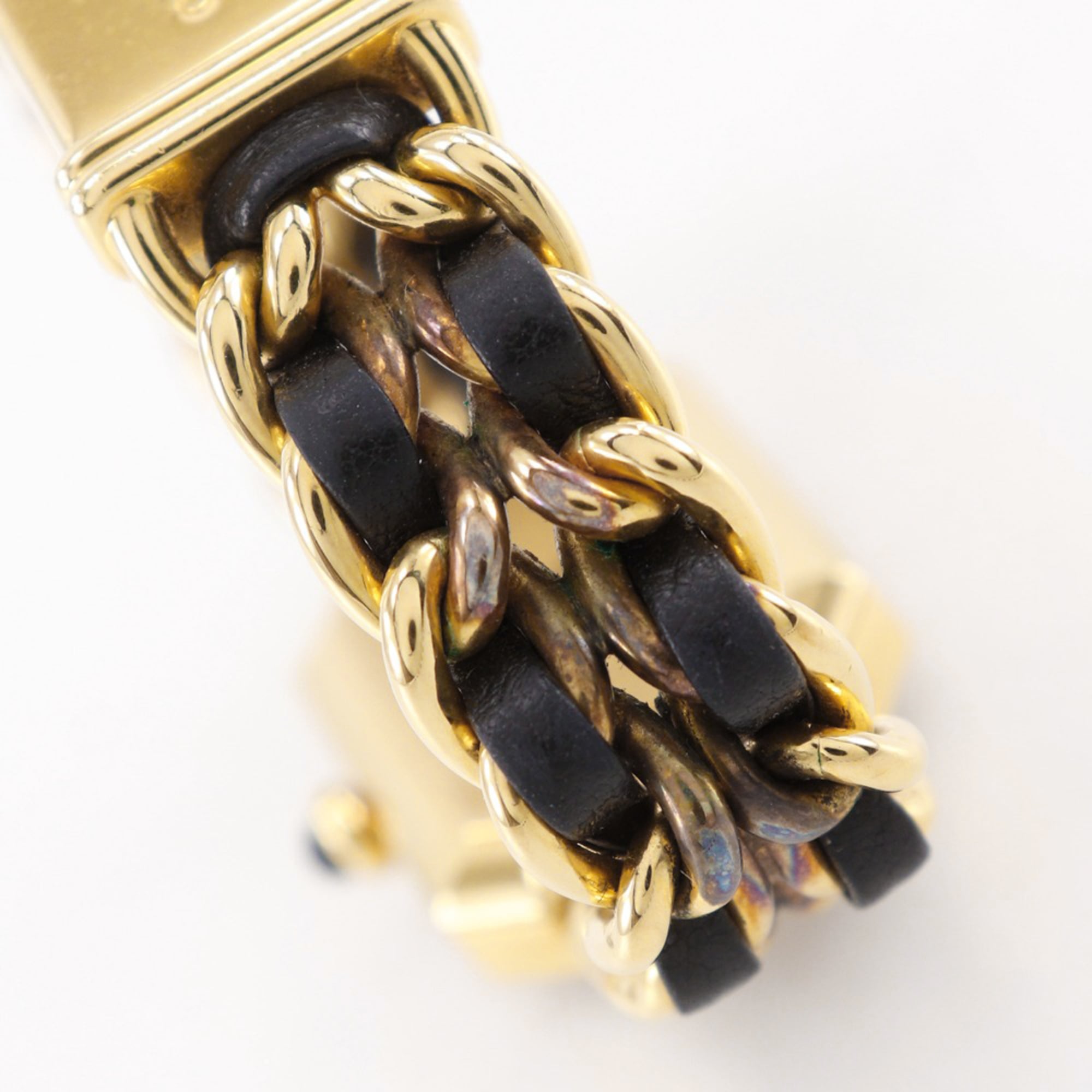 Chanel Premiere S-horloge H0001, verguld x zwart leer, quartz, analoge wijzerplaat, damesmodel