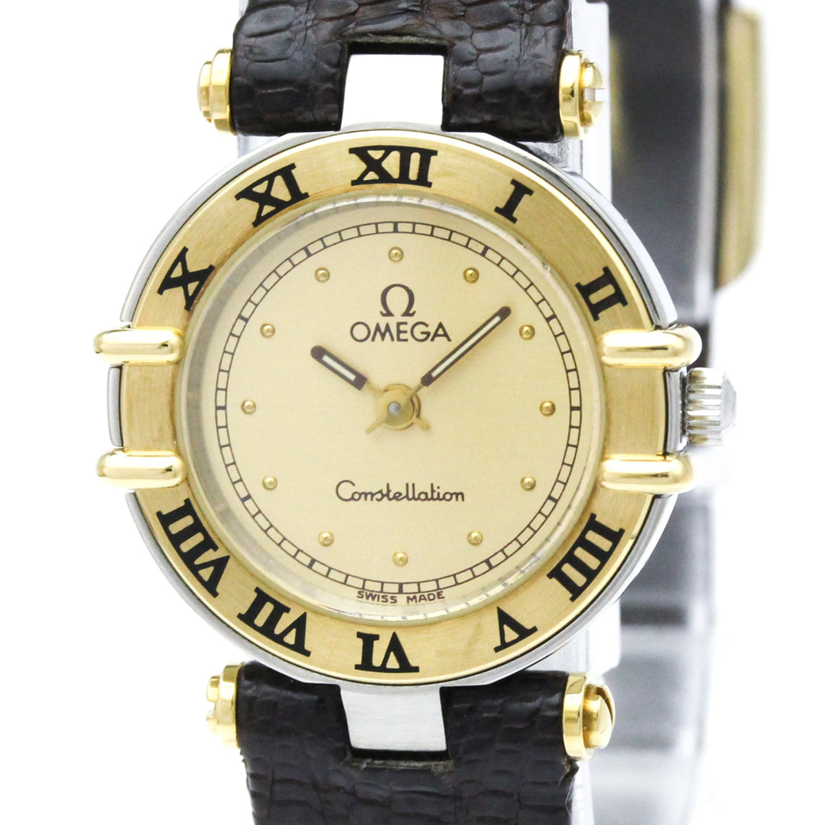 Omega Constellation 5951080 mit goldenem Zifferblatt, 23 mm Uhr