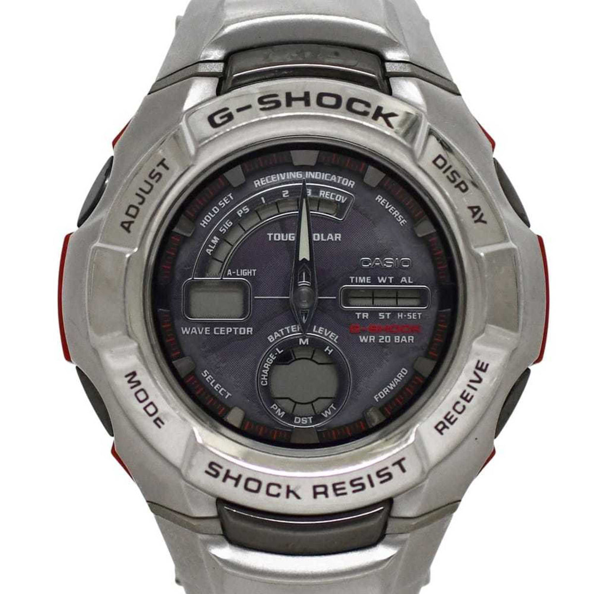 Casio The G Series Watch f-24971 Silver/Purple G-Shock GW-1210J Men's Stainless Steel Quartz CASIO Digital/Analog ec-24971
