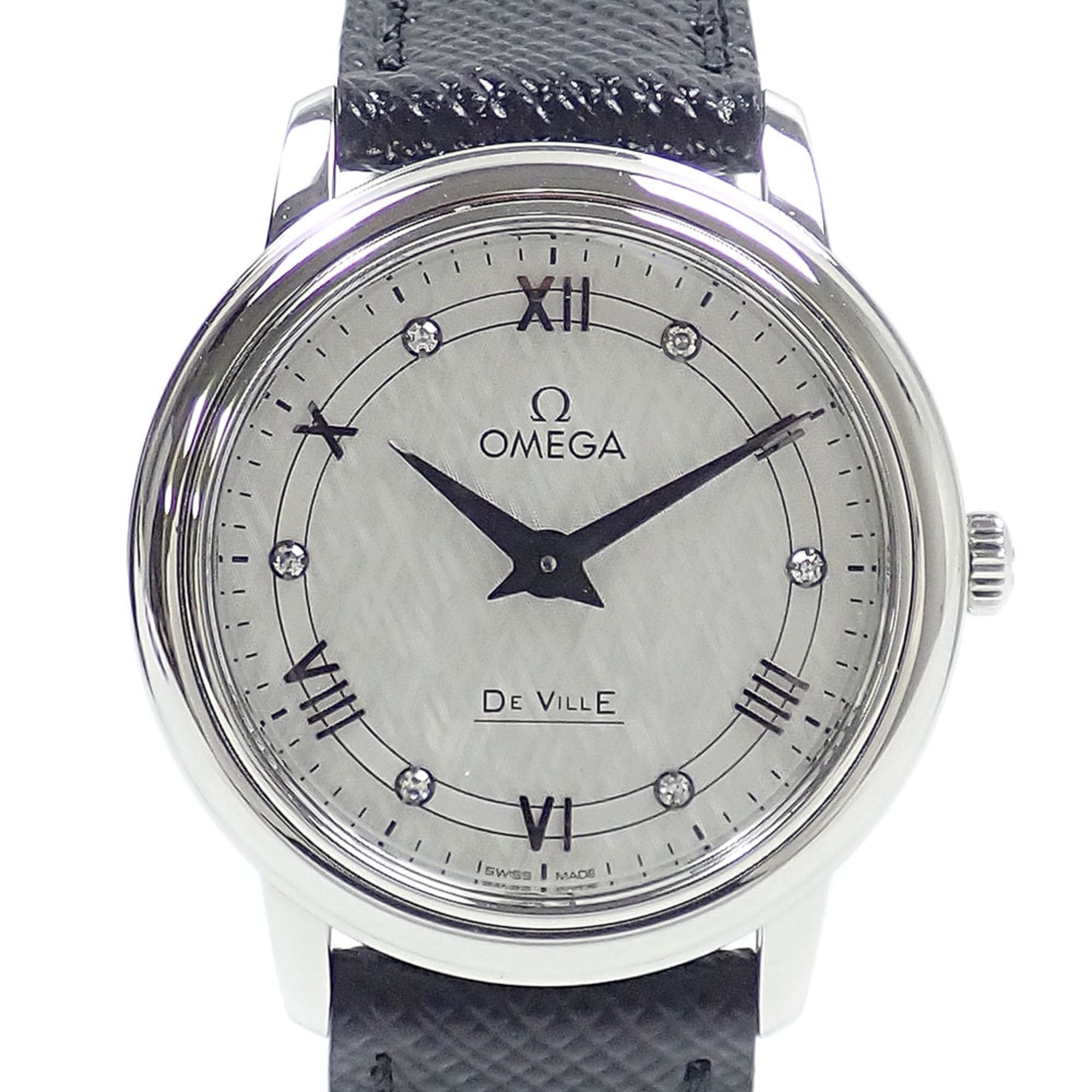 Omega De Ville Prestige Ladies Quartz Stainless Steel Leather Strap 42413276052002 Battery Operated C216910