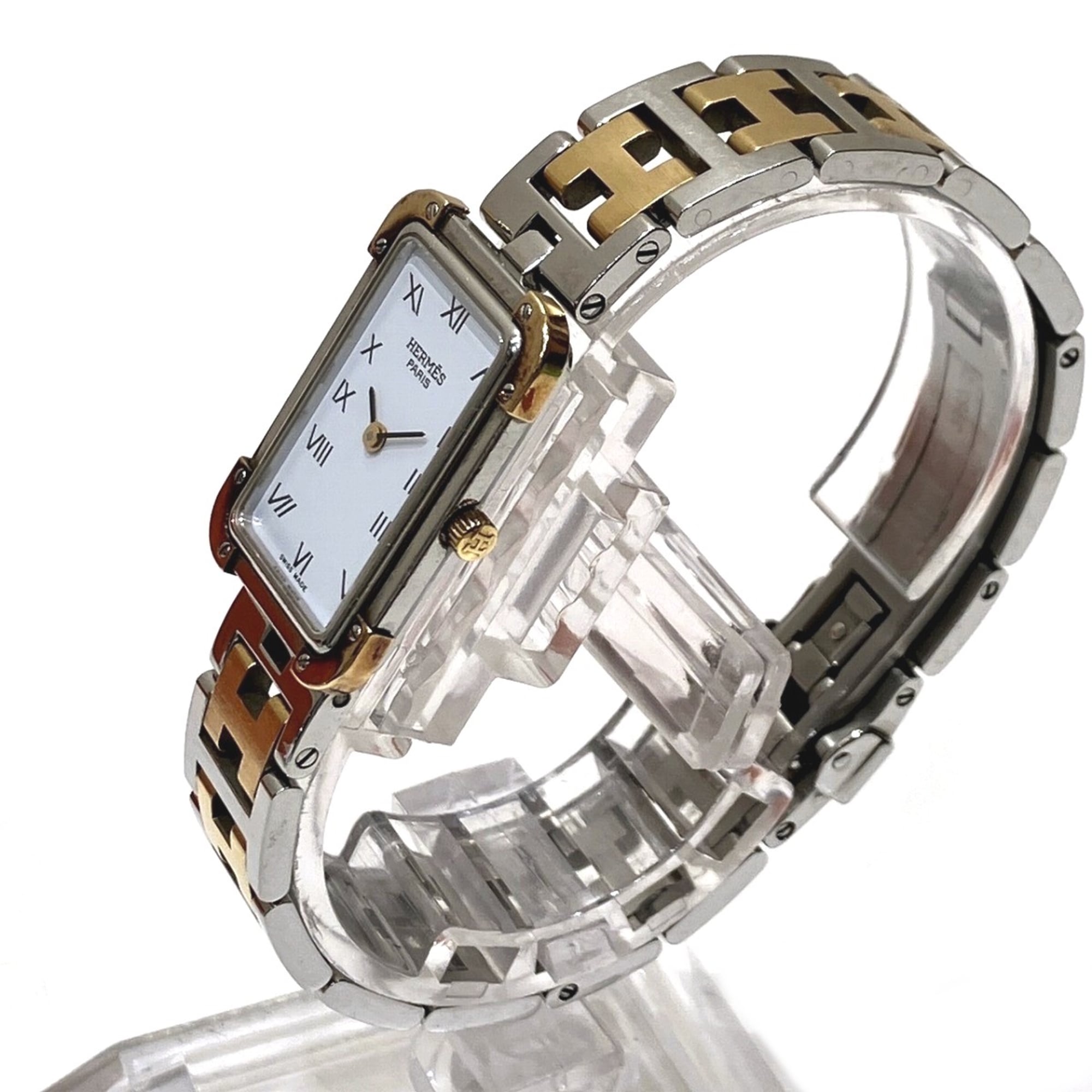 Hermes Croisière NB watch, total weight 43g, stainless steel, quartz m