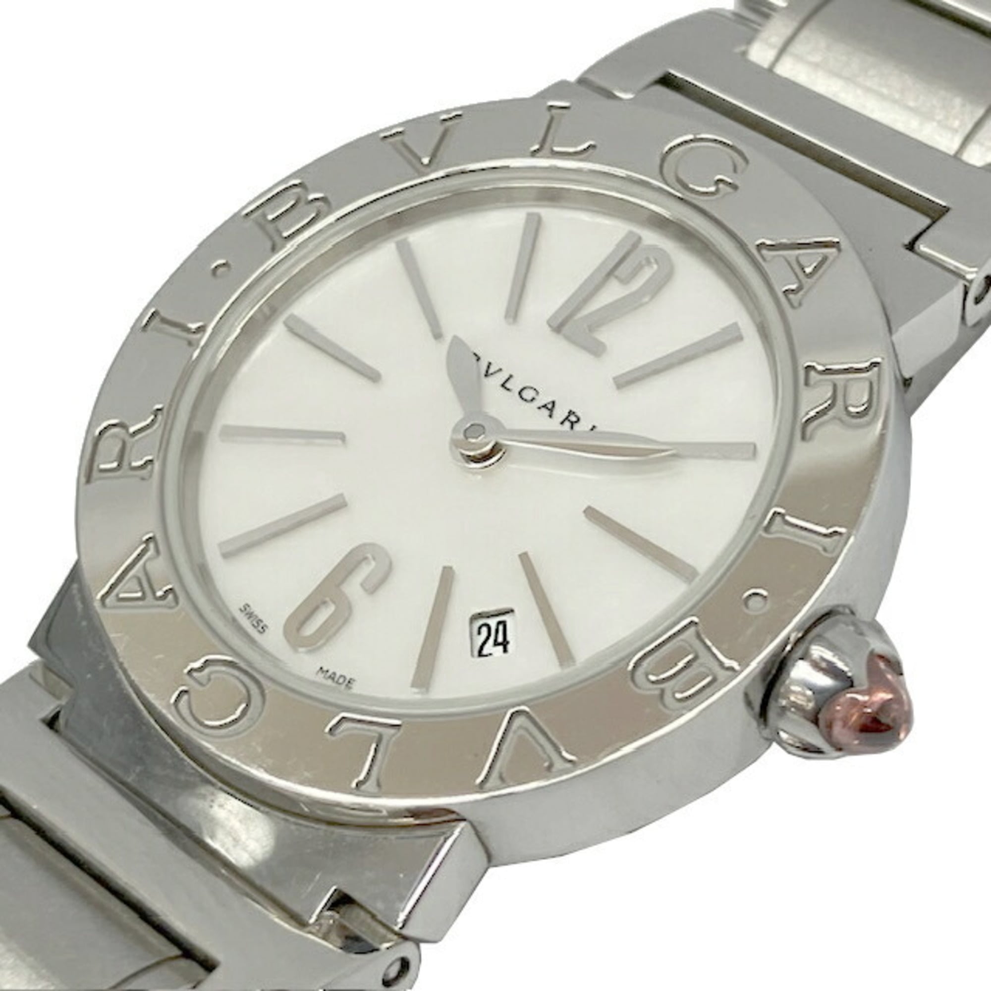 BVLGARI Bulgari BBL26S kwartshorloge voor dames, roestvrij staal, schelpvormige wijzerplaat, 26 mm