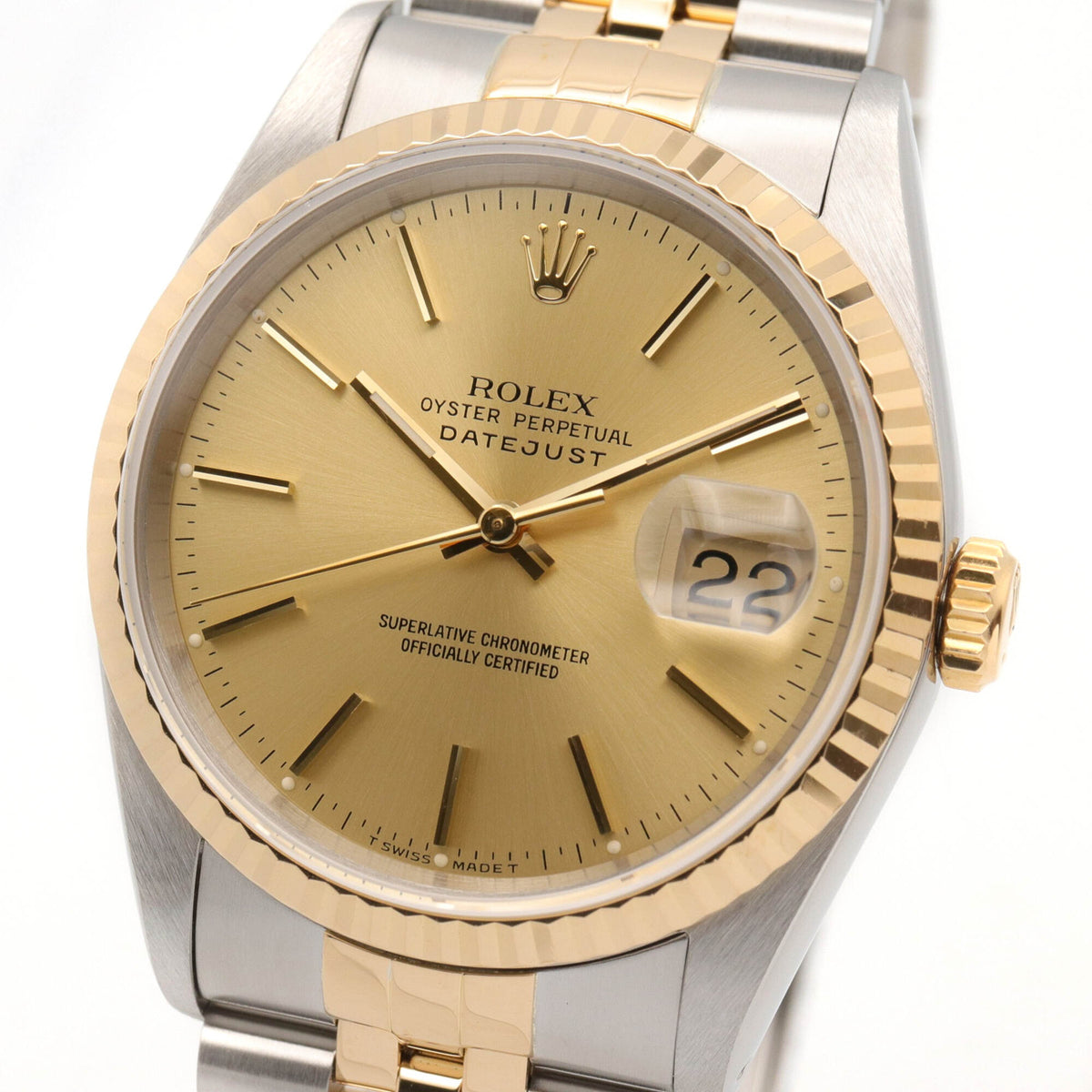 Rolex Datejust 16233 Champagner, goldenes Zifferblatt, 36 mm Uhr