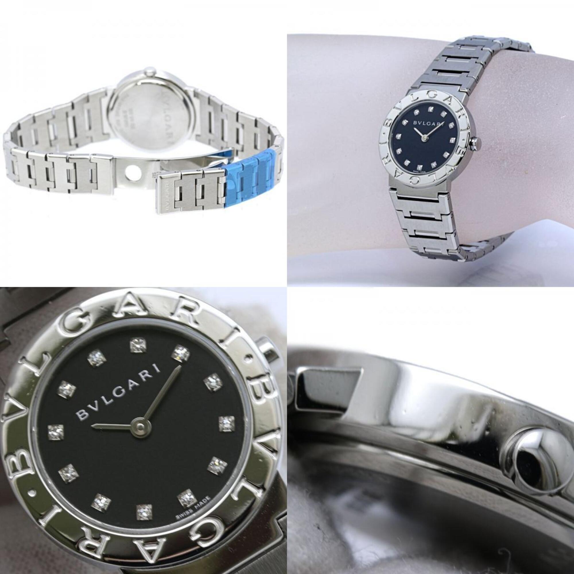 Bvlgari Bulgari BB26SS/12 BB26SS Black Dial Stainless steel 26mm Watch