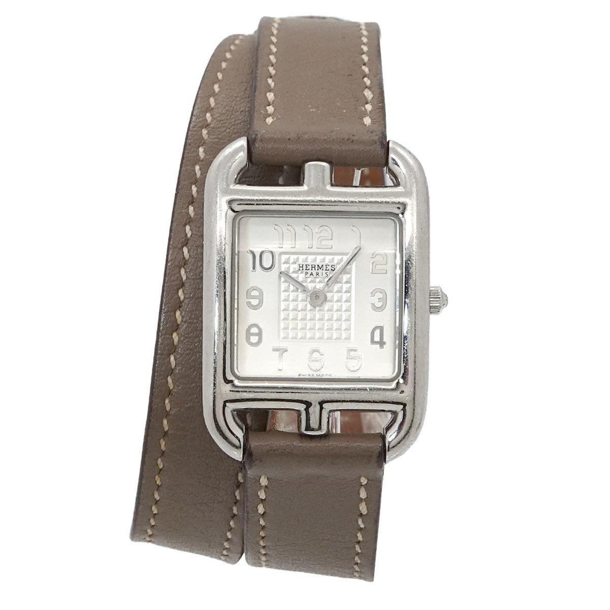 Montre Hermès Cape Cod Double Tour CC1, cadran argenté, 23 mm