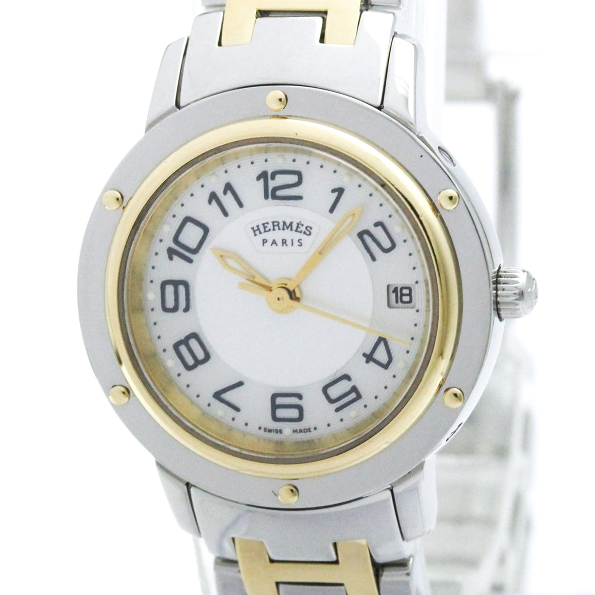 Hermes Clipper CP1.220 Weiß Gehäuse Zifferblatt 24 mm Uhr
