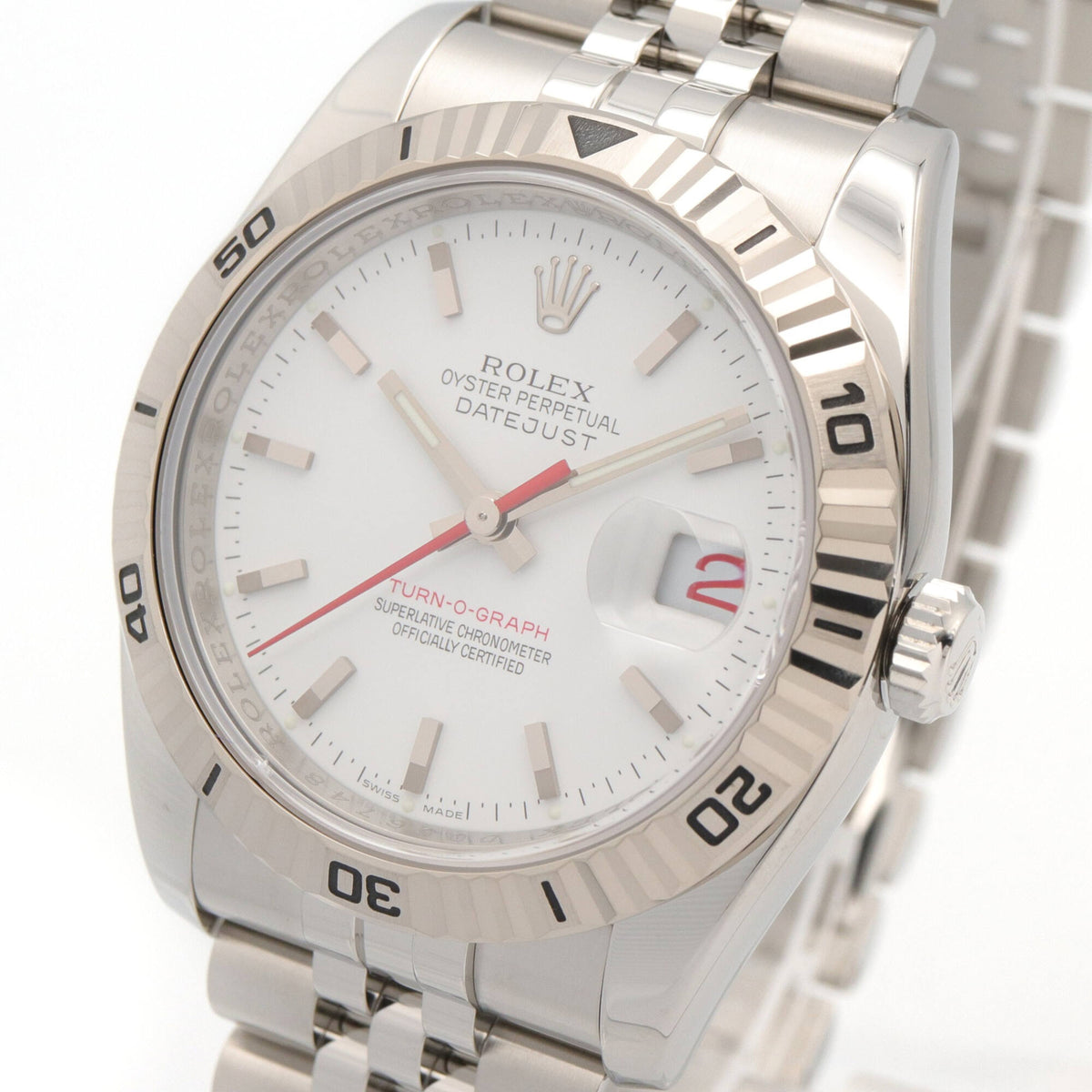 Rolex Turn-O-Graph 116264 White Dial 36mm Watch