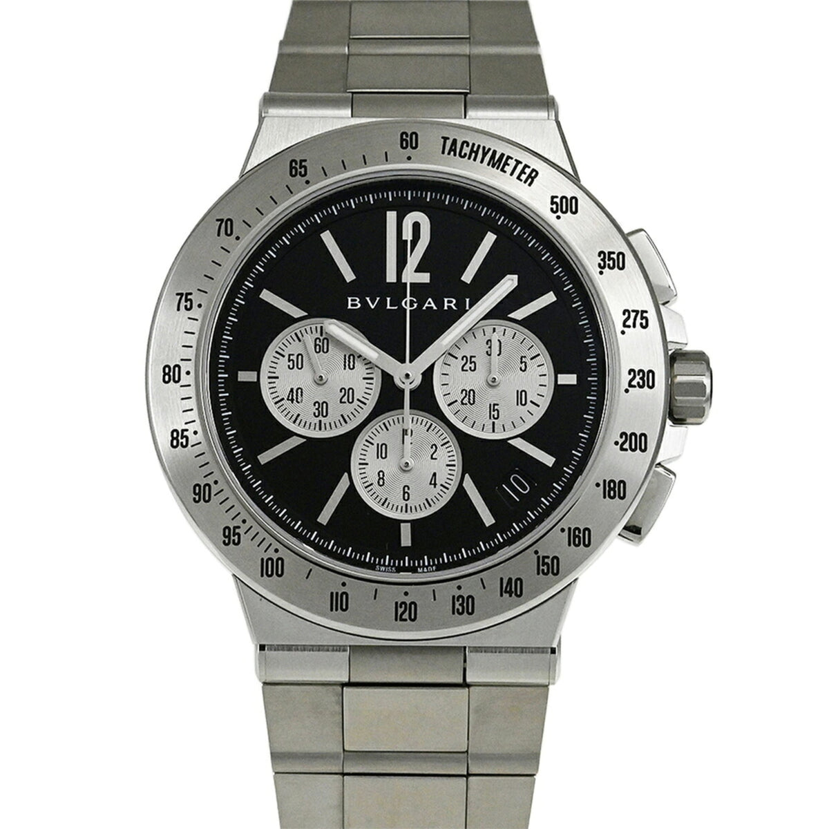 Bvlgari Diagono Velocissimo DG41BSSDCHTA Black, Silver Dial 41mm Watch