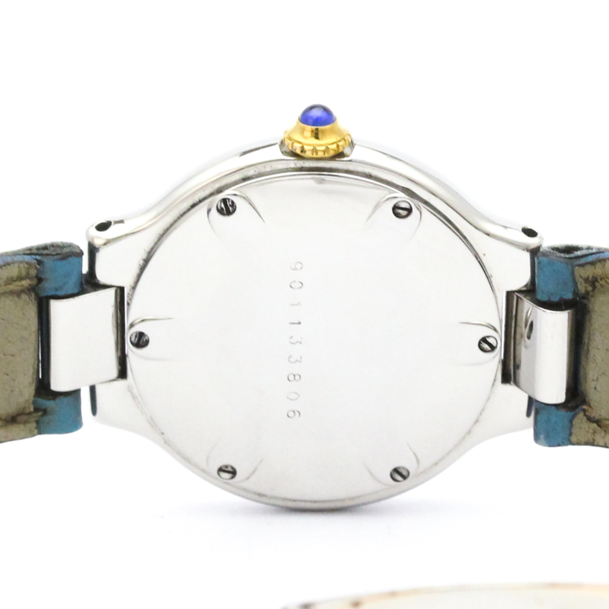 CARTIER Must 21 Gold Plated Steel Leather Quartz Ladies Watch