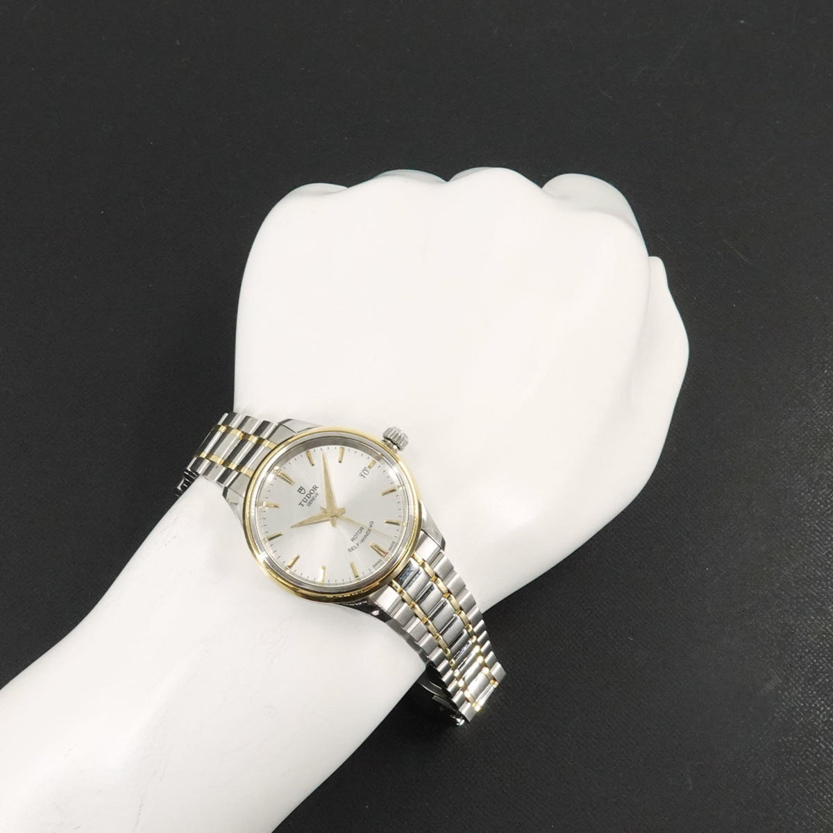 Kombination im Tudor-Stil 12303 Silber Zifferblatt 34 mm Uhr