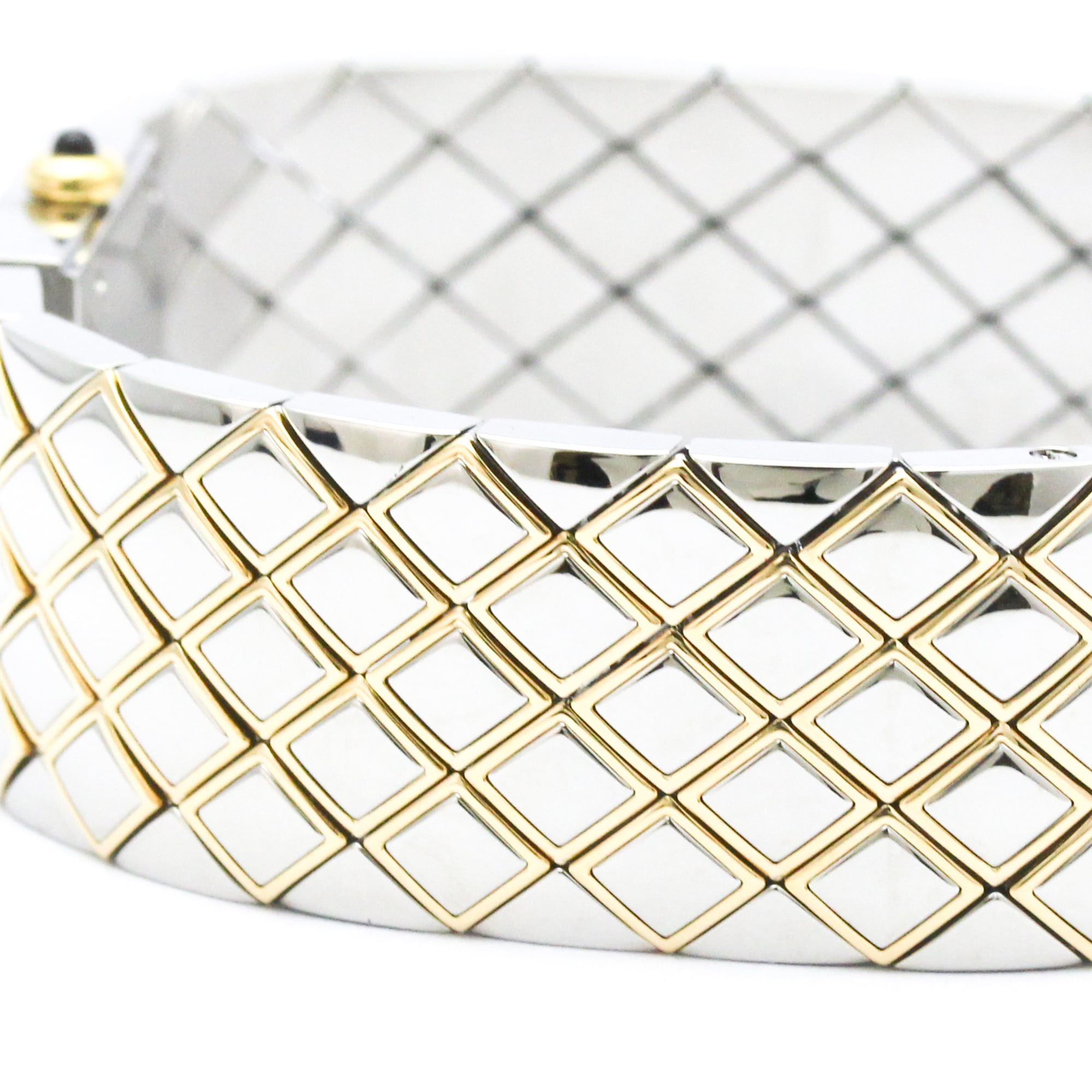 CHANEL Matelasse 18K Gold Steel Quartz Ladies Watch H0475