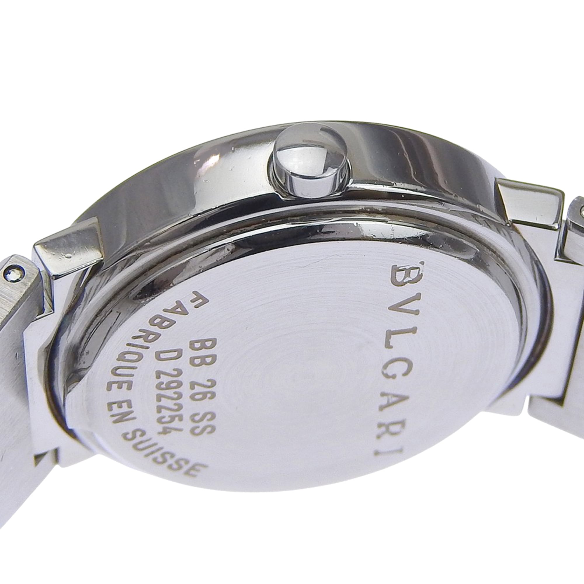 Bvlgari Watch BB26SS Stainless Steel Quartz Analog Display Black Dial