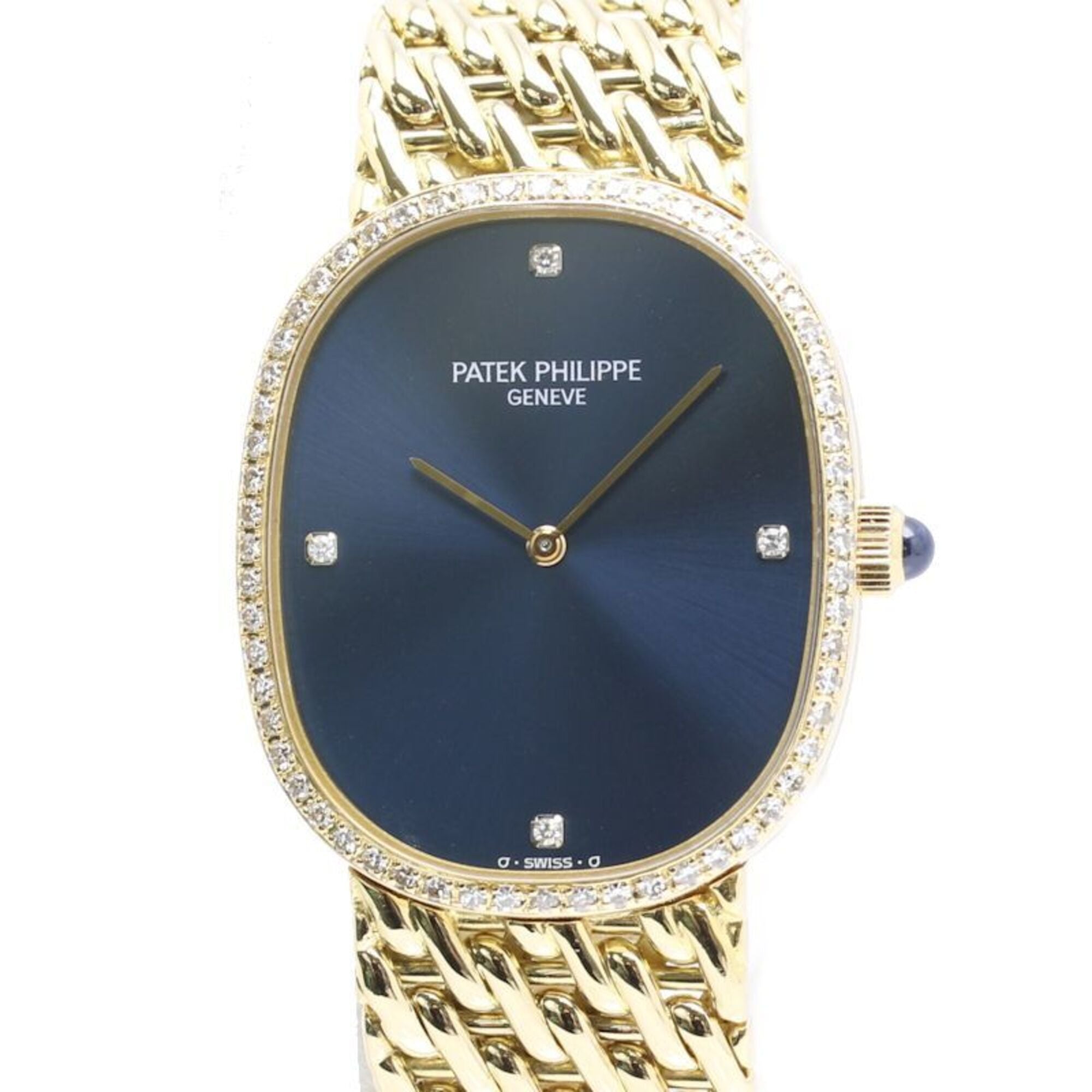 PATEK PHILIPPE Golden Ellipse Diamond 3849 17J Boys' /Wo 18K Yellow Gold 40474