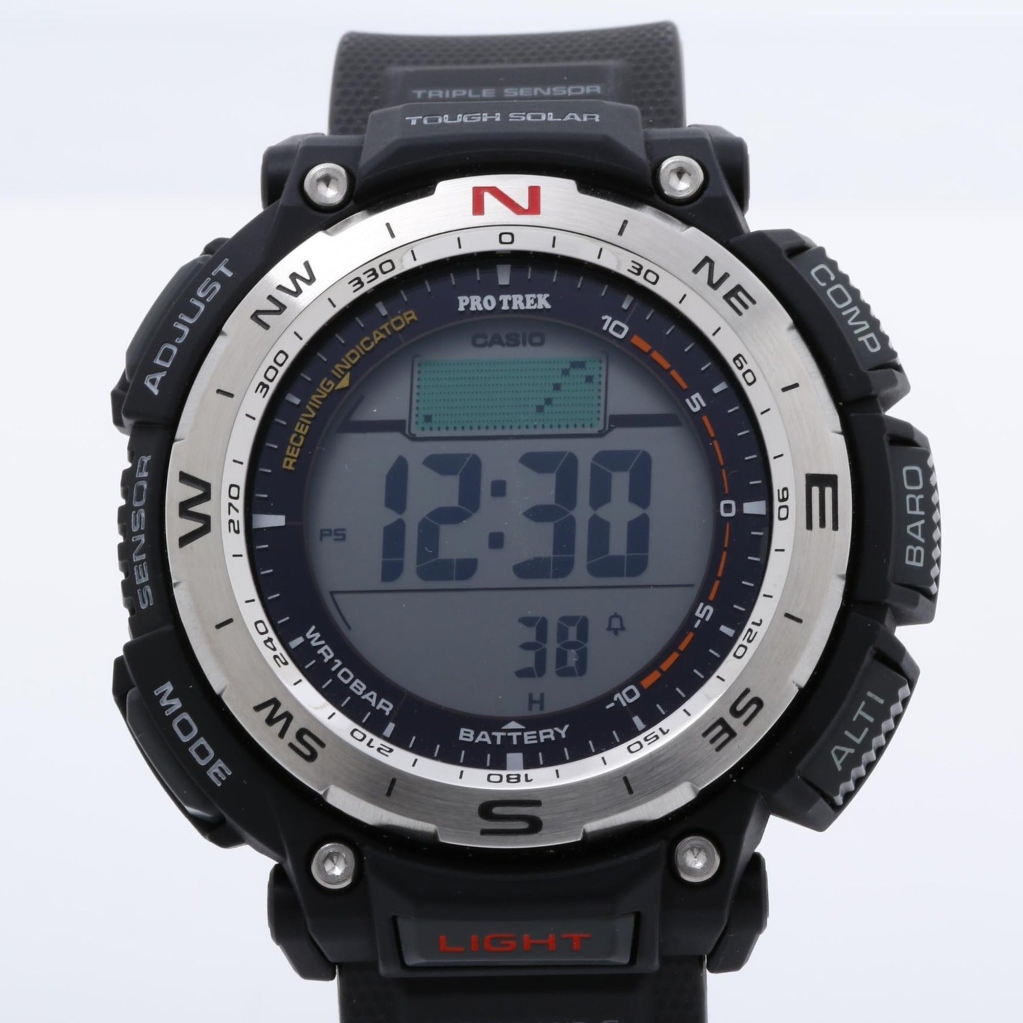 CASIO Pro Trek Climber Line PRW34001JF Men's Digital Watch, Black/Silver, Resin (Biomass) Stainless Steel