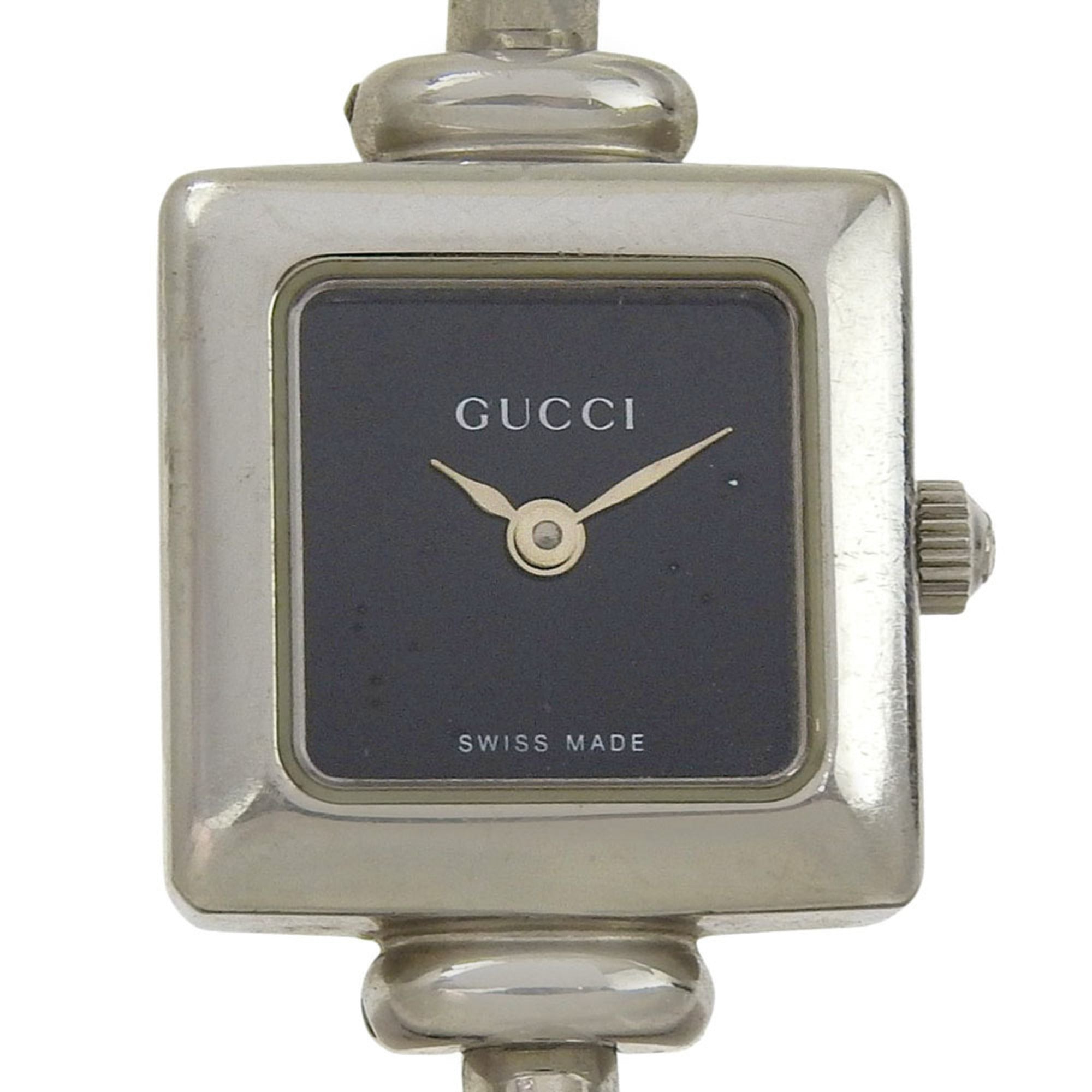 Gucci 1900L Stainless Steel Quartz Analog Watch with Black Dial for Women