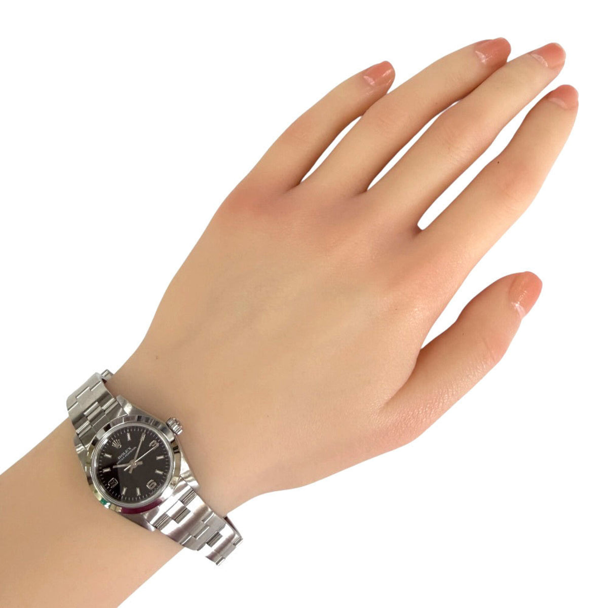 Montre Rolex Oyster Perpetual 76080 Noir avec cadran de 24 mm