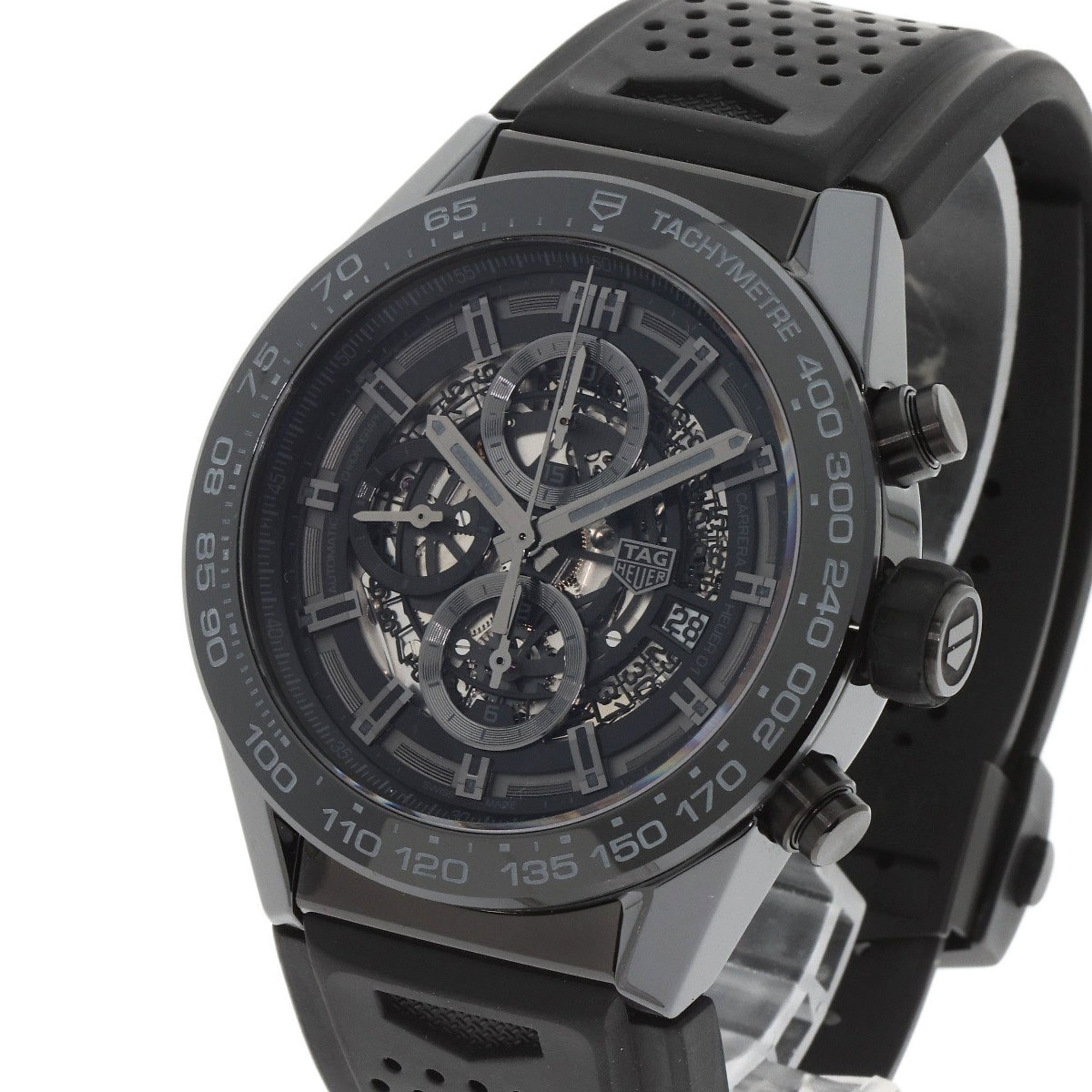 Montre TAG Heuer CAR2A90 Carrera Calibre 01 pour homme, céramique et caoutchouc - HEUER