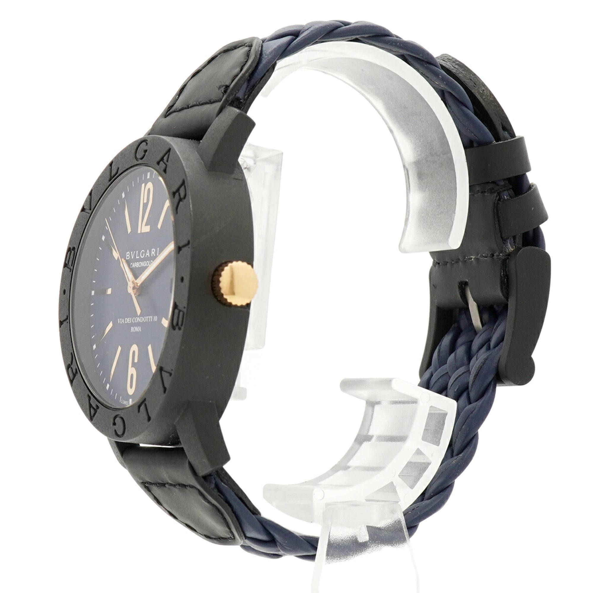 Bvlgari Carbon BB40CL Blue Dial Carbon fiber 40mm Watch
