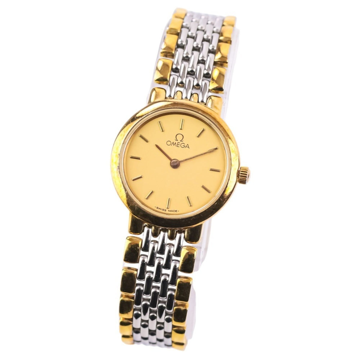 Omega De Ville-horloge met gouden wijzerplaat, 22 mm