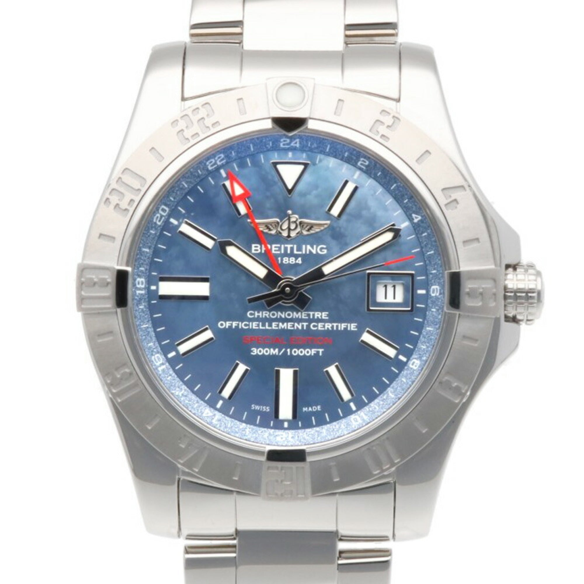 Breitling Avenger II GMT Men's Stainless Steel Automatic Watch, Model A32390, Overhauled and Refinished