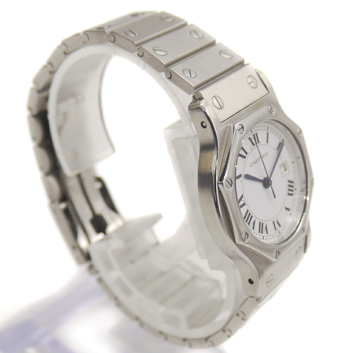 Cartier Santos Octagon LM 2965 White Dial 29mm Watch