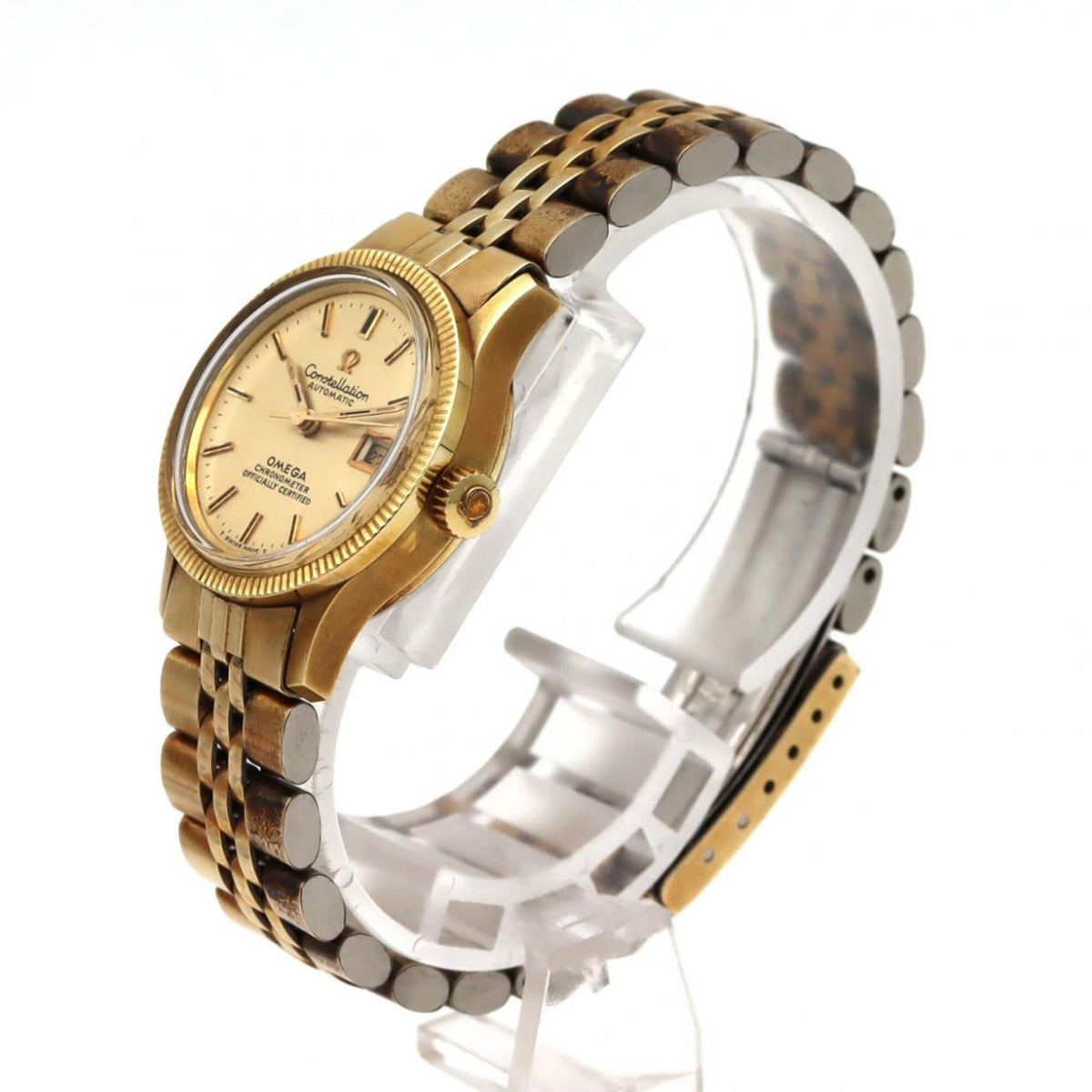 Omega Constellation Chronometer GZl1lio2, goldenes Zifferblatt, 24 mm Uhr
