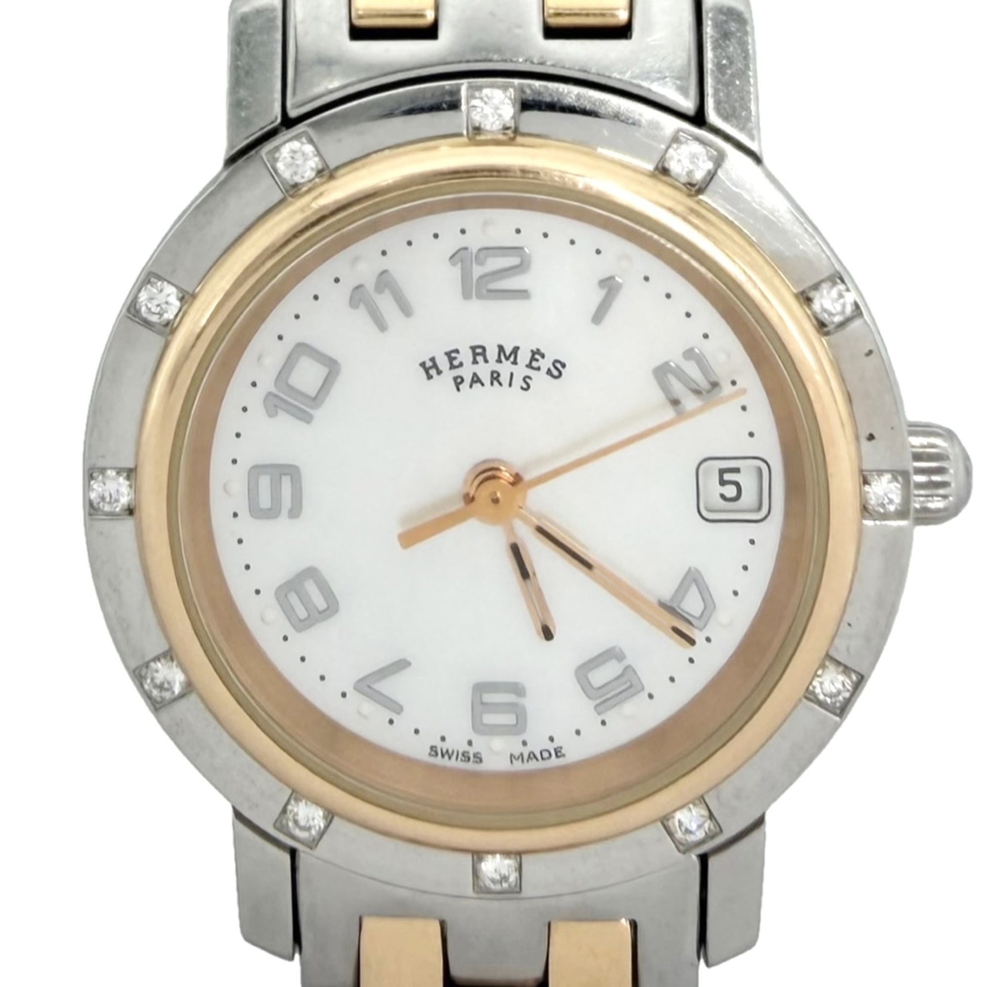 Montre Hermes Clipper CL4.222 Blanc avec boîtier et cadran de 24 mm