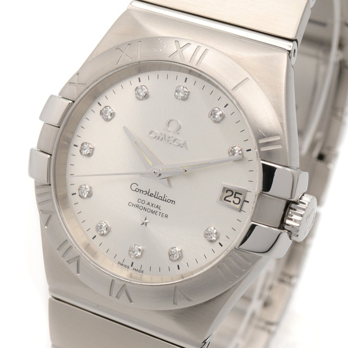 Omega Constellation Co-Axial 11-Diamond 123.10.35.20.52.001 Silver Dial 35mm Watch