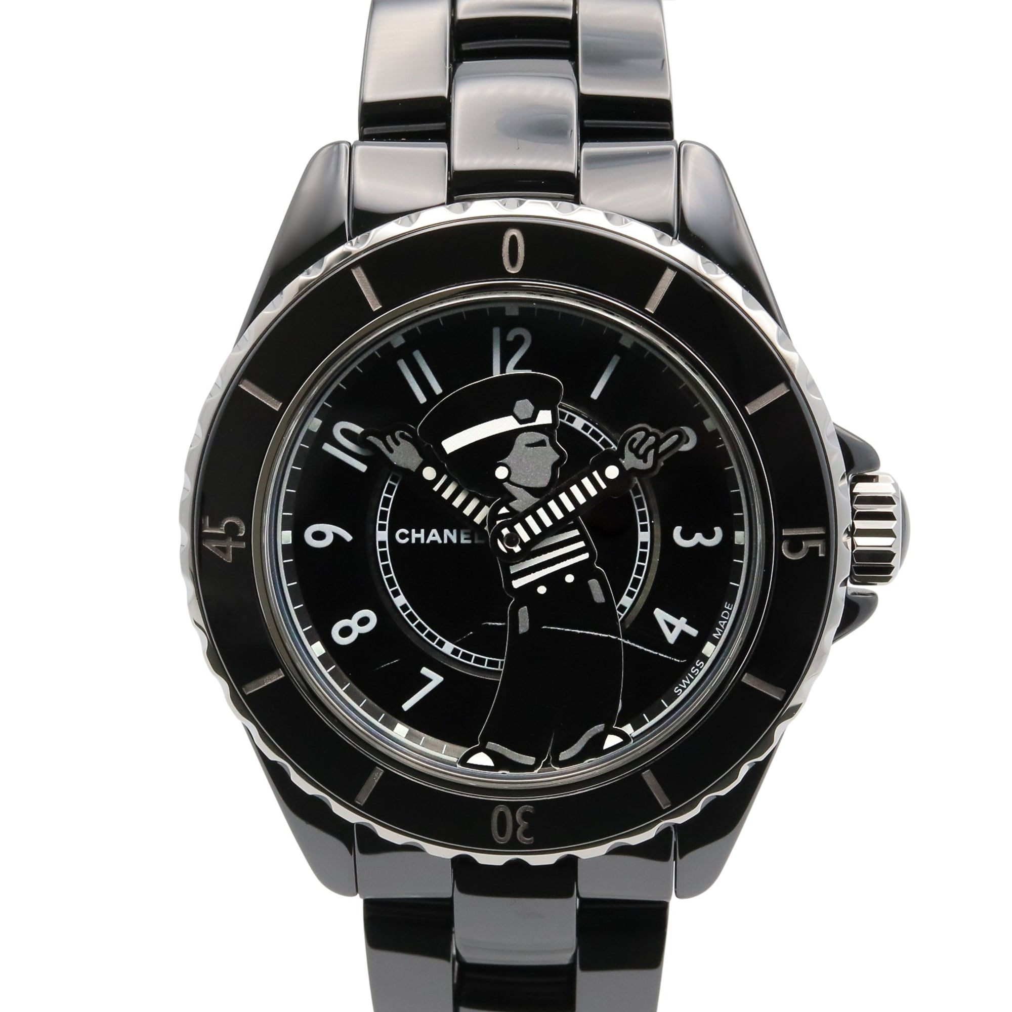 Chanel Mademoiselle J12 La Pausa Ceramic Men's Watch, Black, Model H7609