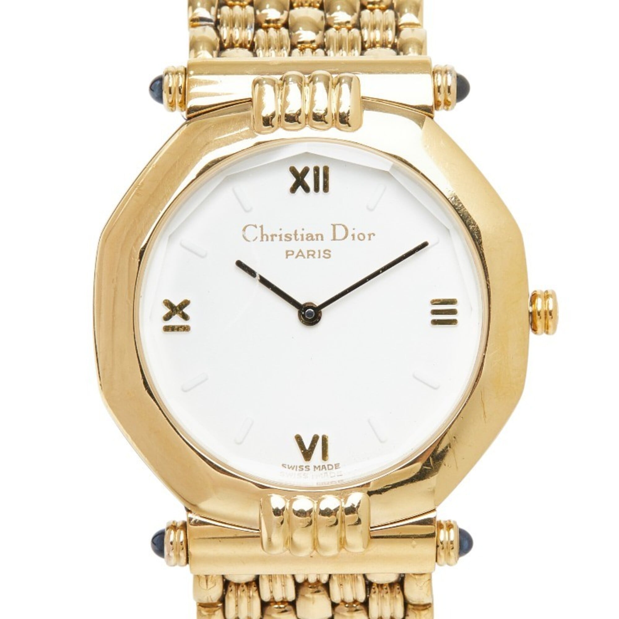 Dior Swing GP Watch 63151 Quartz White Dial Stainless Steel Plated Women's