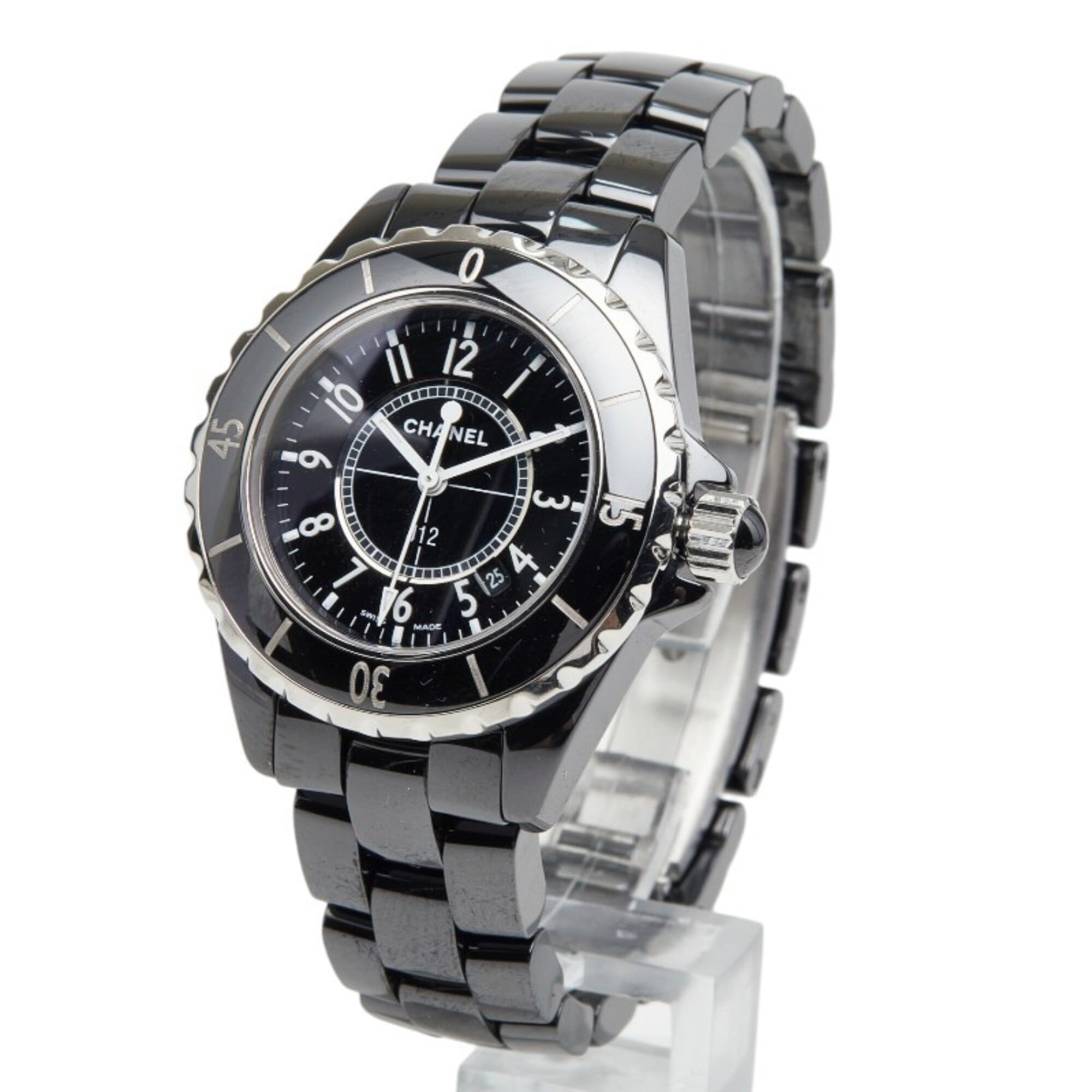 Chanel J12 Watch H0682 Quartz Black Dial Stainless Steel Ceramic Women's CHANEL
