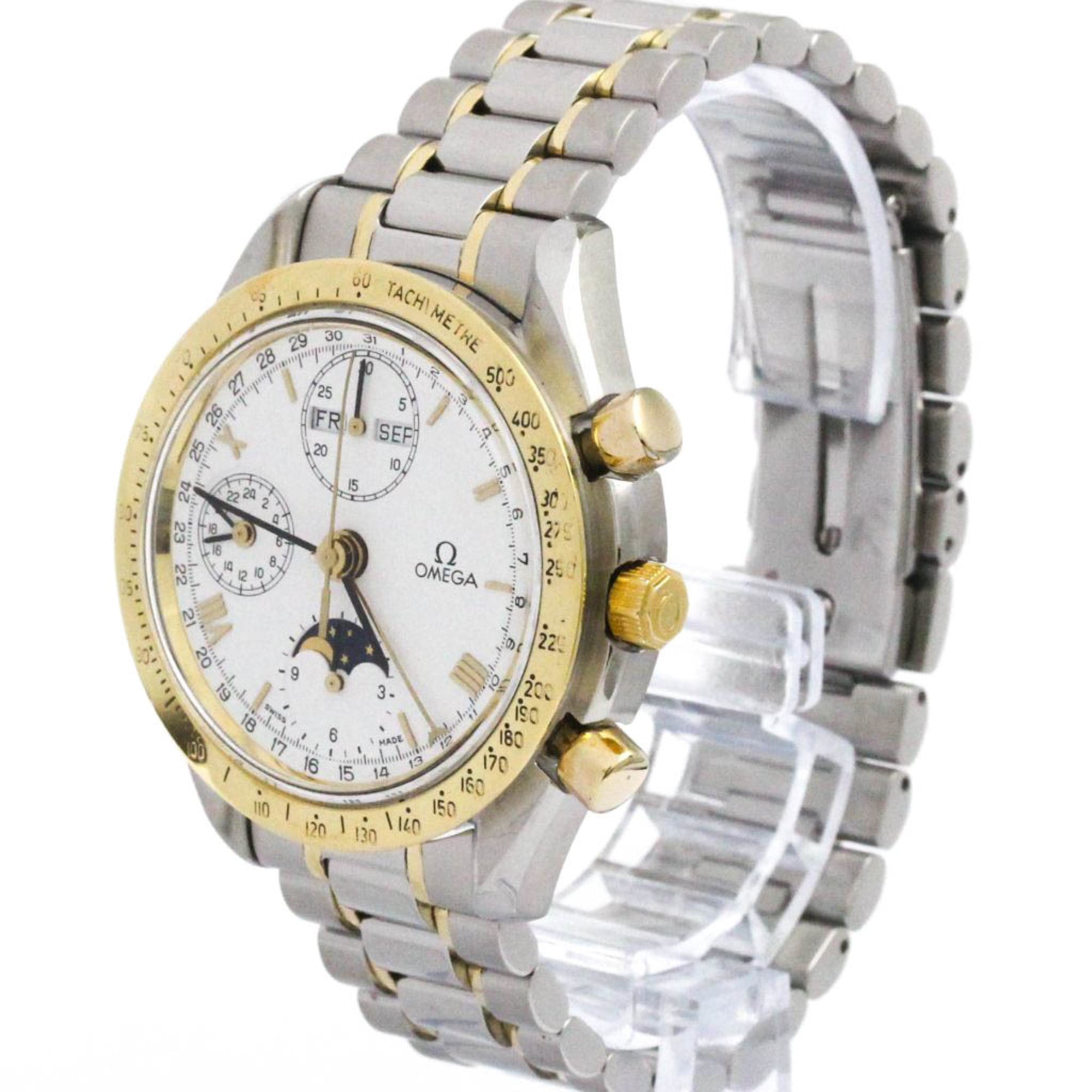 OMEGA Speedmaster Triple Date Moonphase 18K Gold Watch 3336.20 Polished