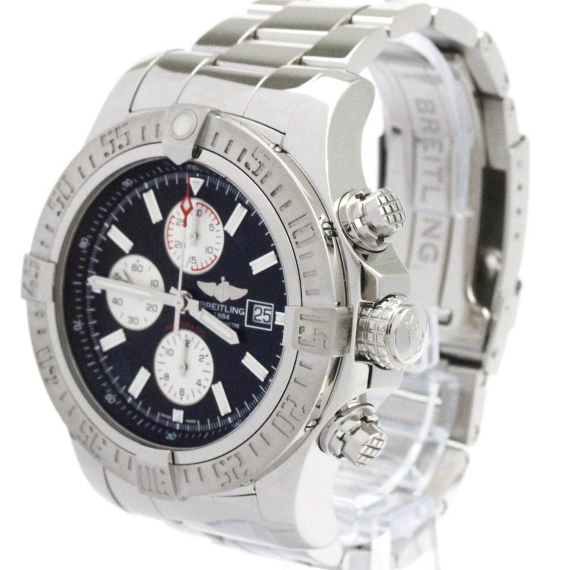 BREITLING Super Avenger ll Chronograph Steel Mens Watch A13371 Polished