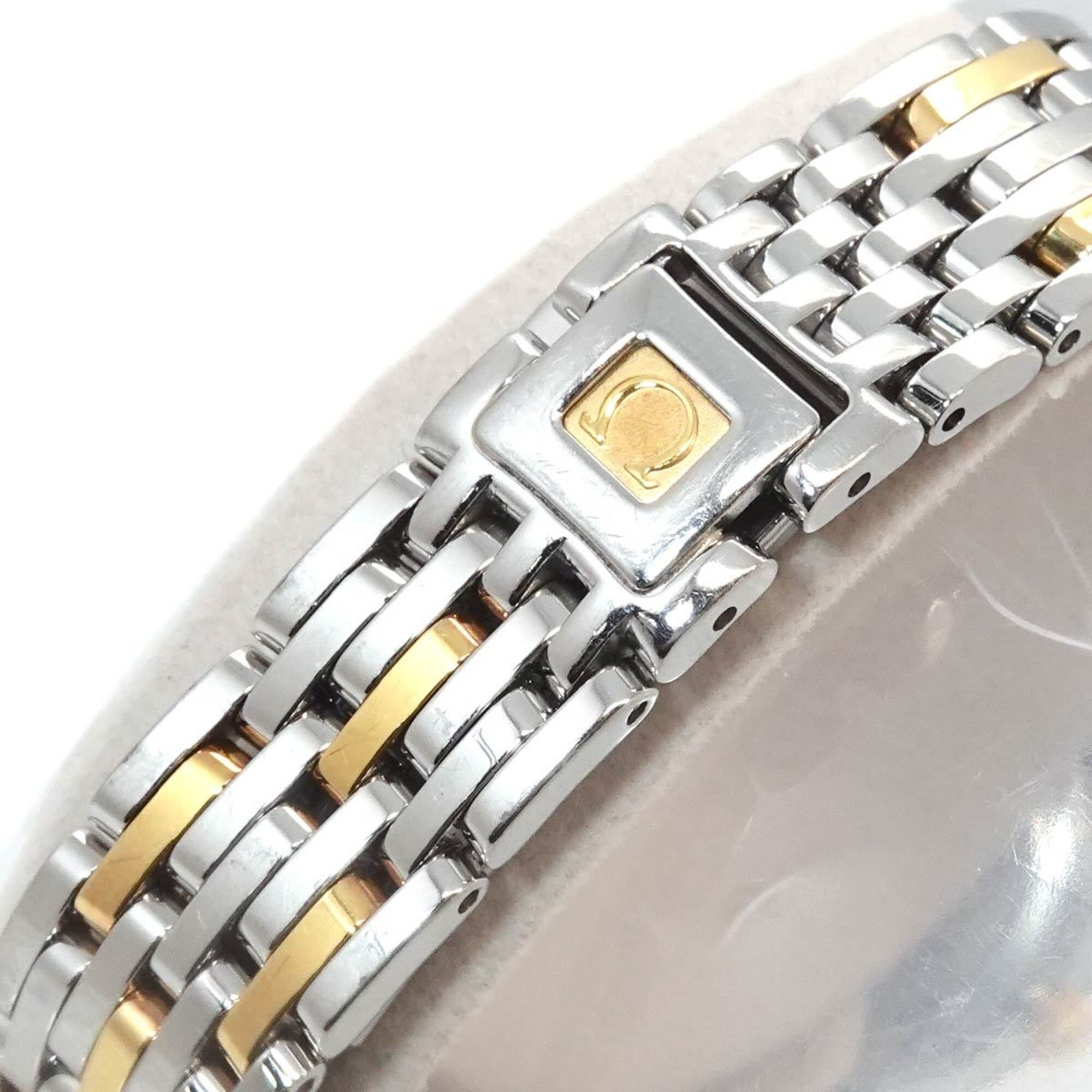 Omega De Ville Prestige Combination 4370 16 Damenuhr 16P Diamant Gelbgold Quarz