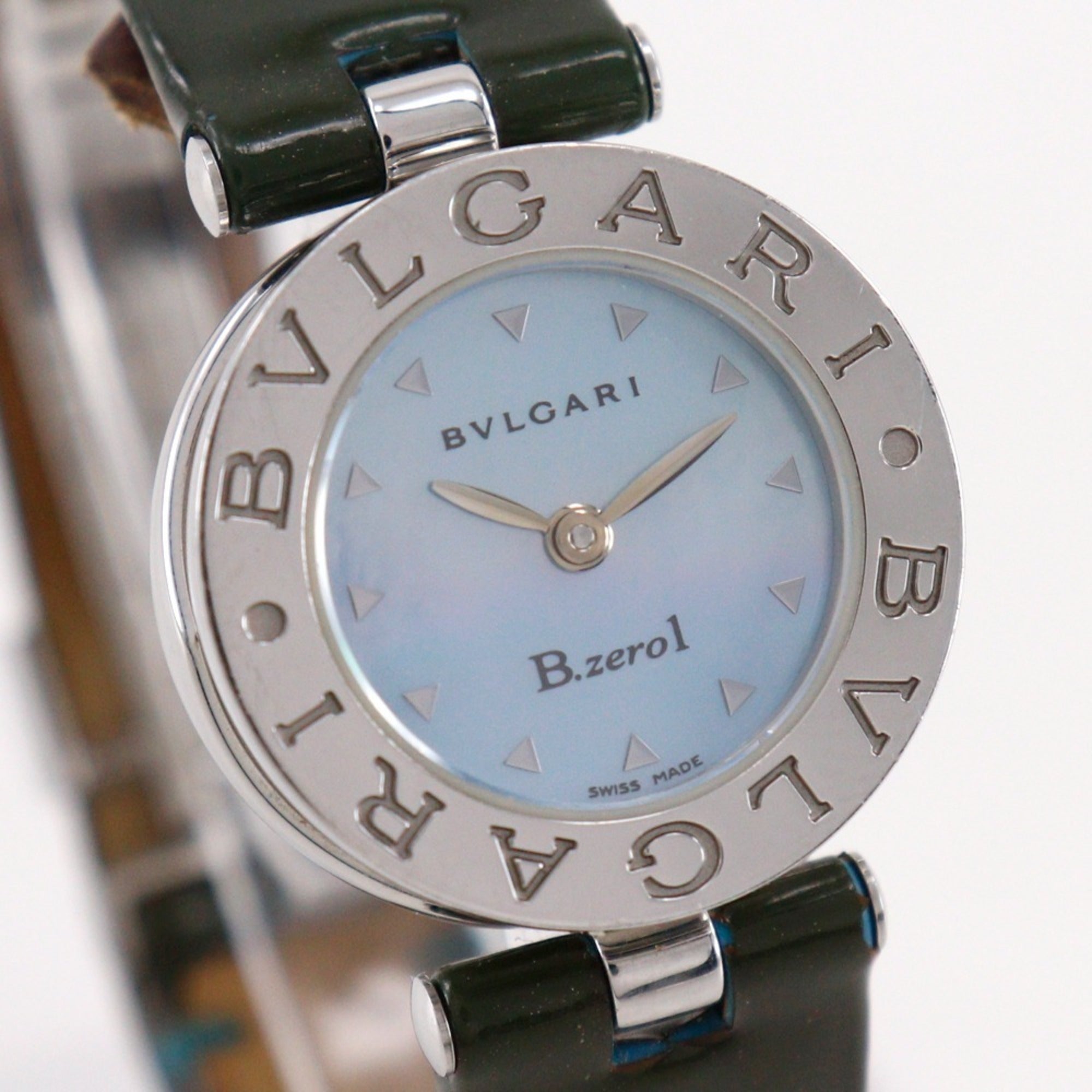 Bulgari BVLGARI Bzero1 Horloge BZ22S Roestvrij staal Kwarts Analoog Blauwe parelmoeren wijzerplaat Dames