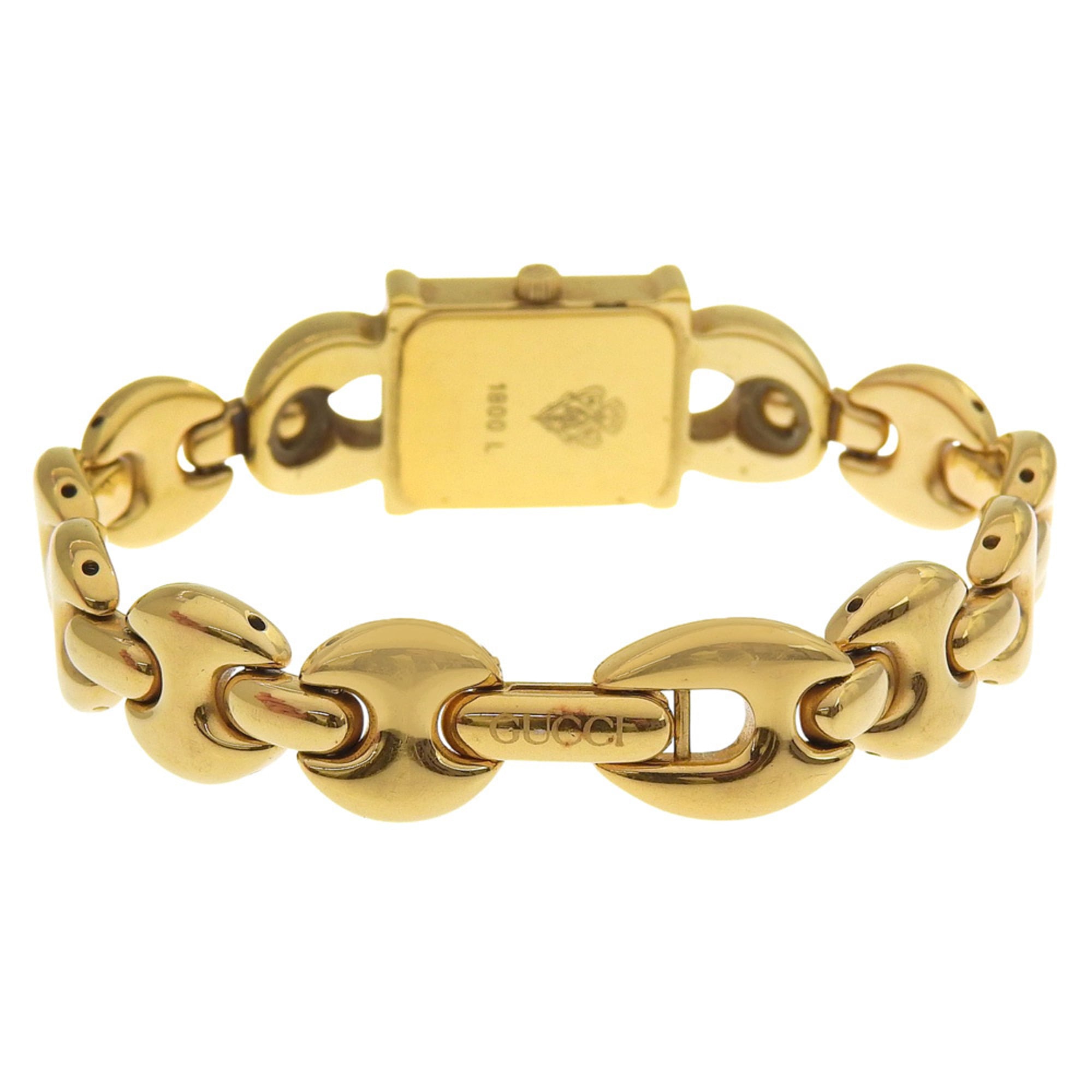 Gucci 1800L Women's Gold-Plated Quartz Analog Watch with White Dial