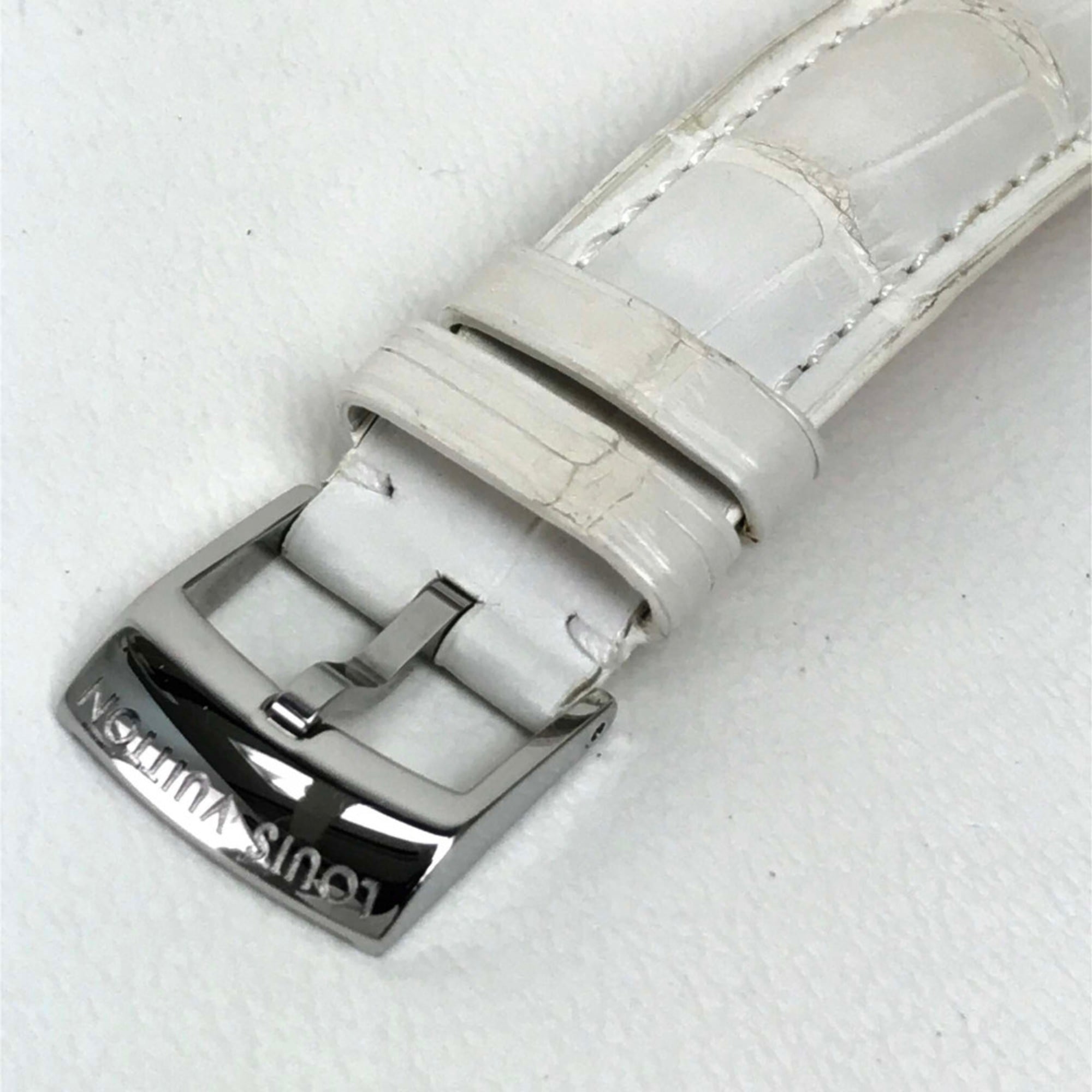 Louis Vuitton Q221J Quarz-Armbanduhr, Silber-weinRot
