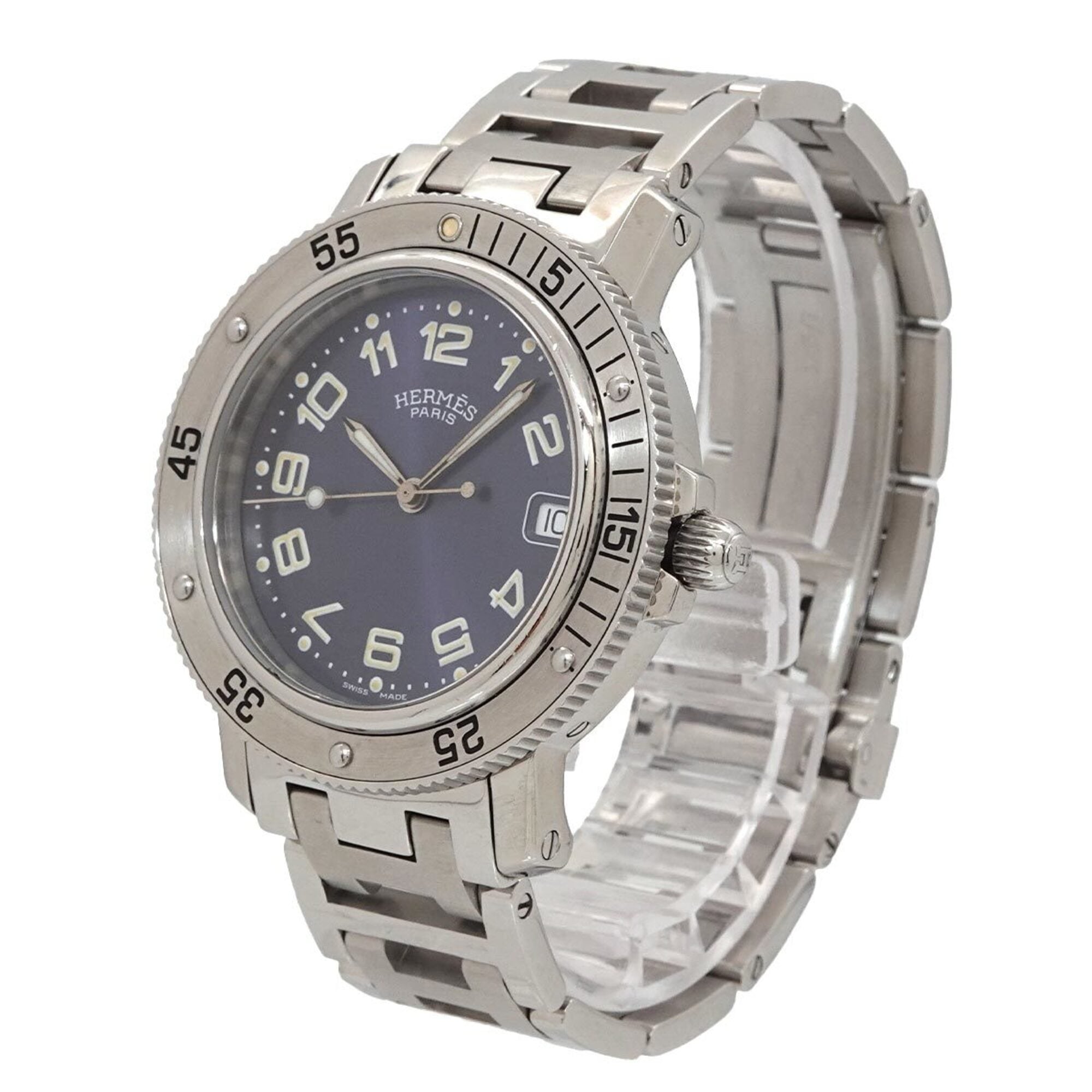 Hermes Clipper CL7 710 Blue Dial 37mm Watch
