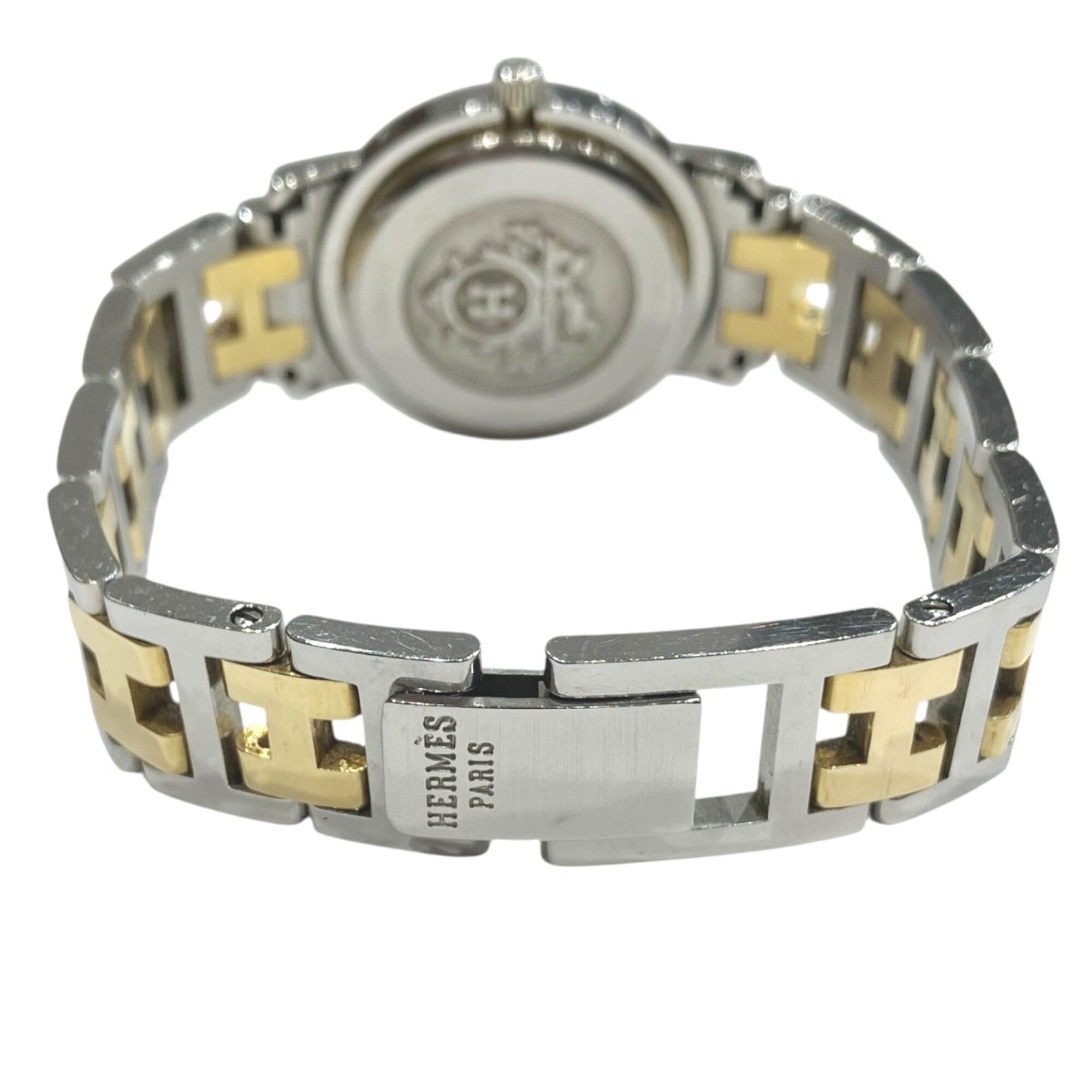 Montre Hermes Clipper, poids total 36,2 g, acier inoxydable, mouvement Quartz, cadran Blanc, CL3.240