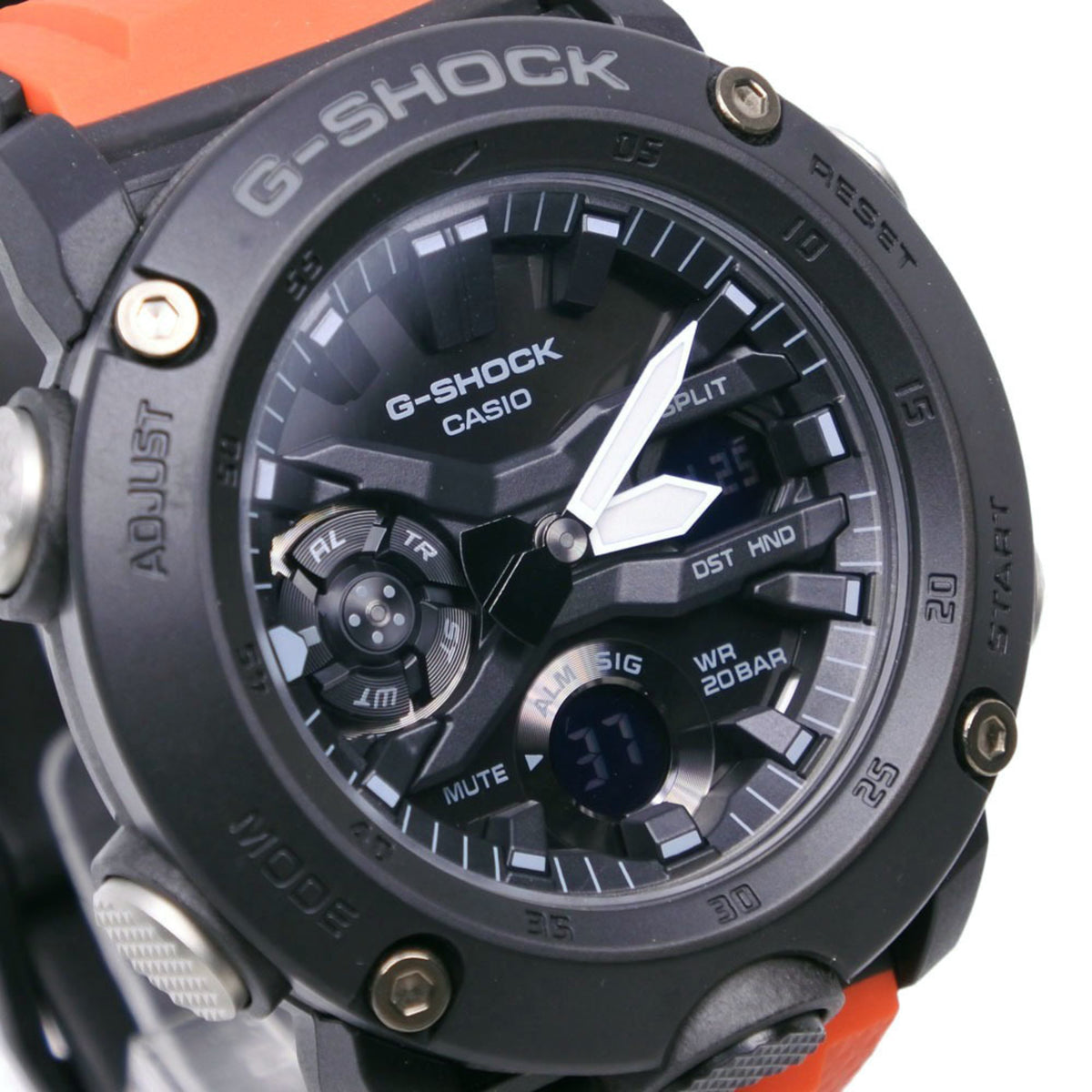 Casio G-SHOCK GA-2000-4JR Carbon Core Guard Watch, x Resin, Black Orange, Quartz, Analog-Digital, Dial, Men's
