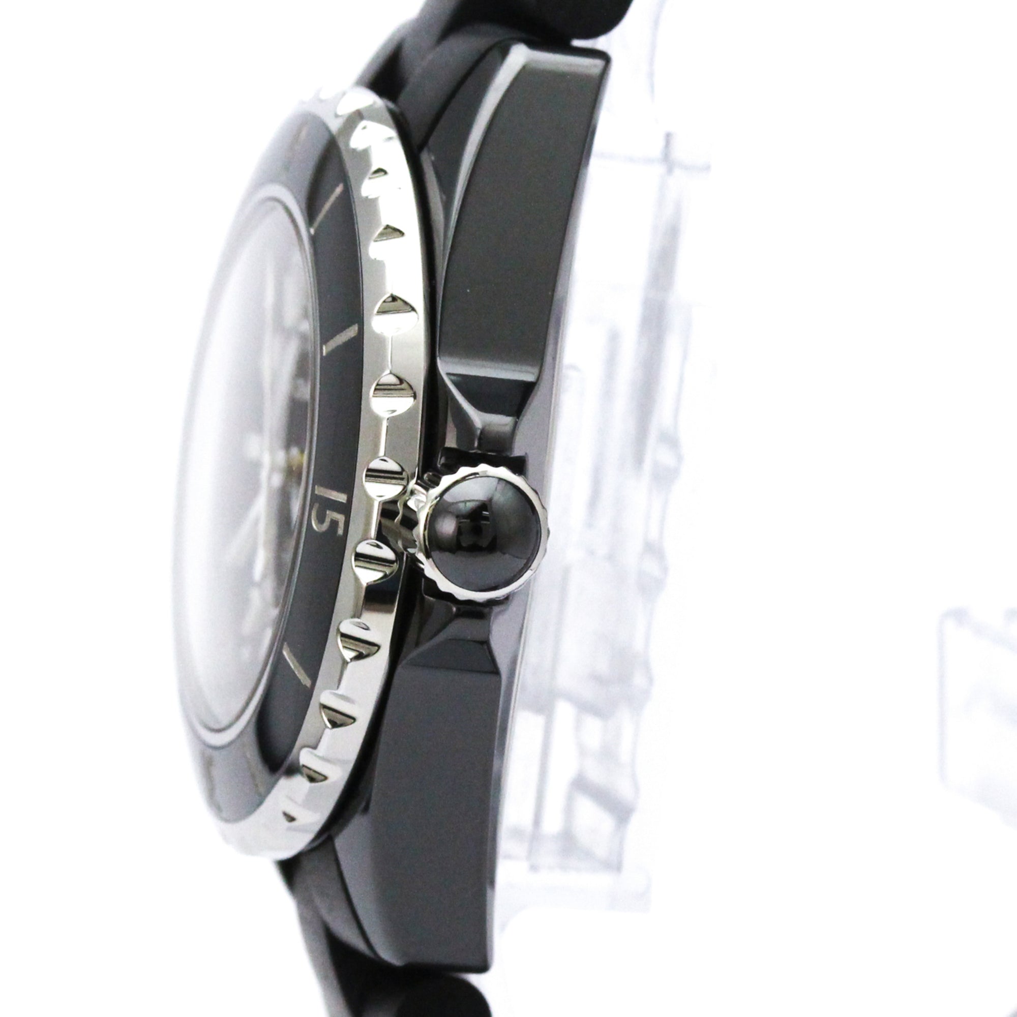 CHANEL J12 Ceramic Rubber Quartz Ladies Watch H0681 Polished